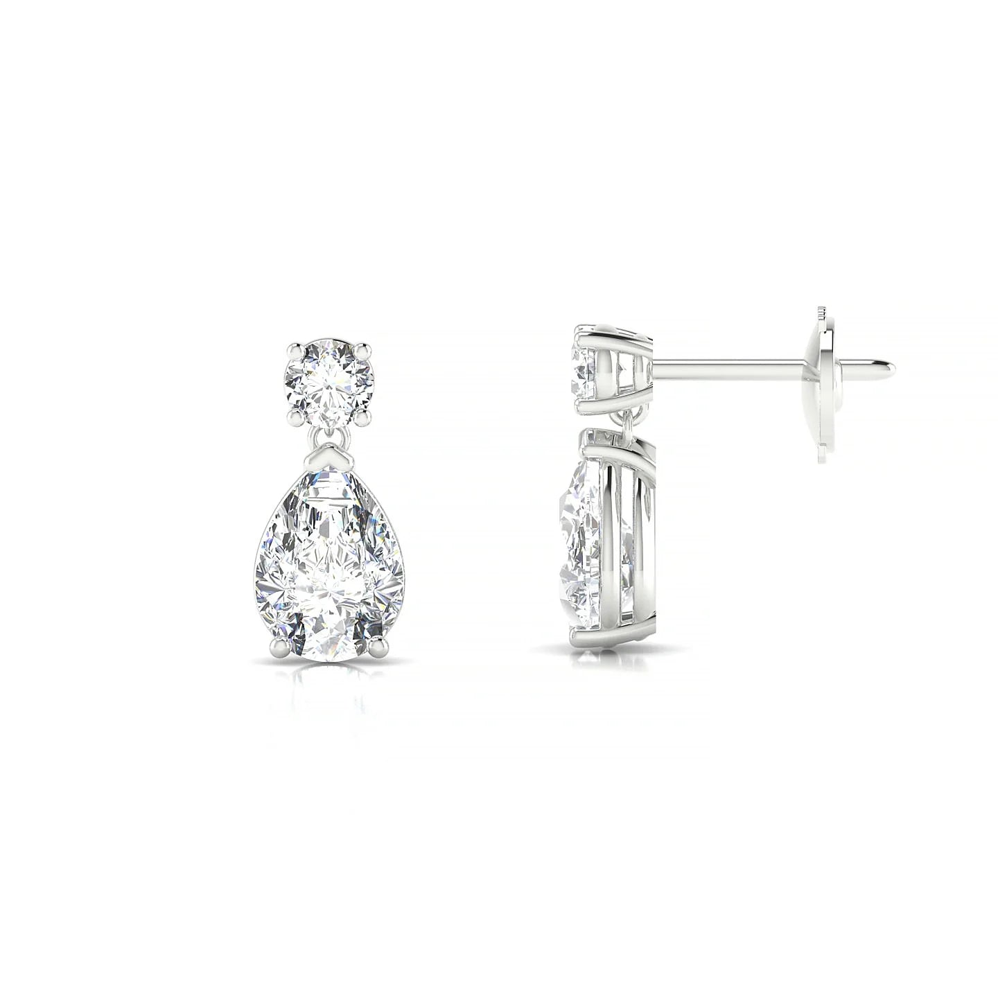Flicker | 18k White Gold 7 x 5 mm Pear Diamond Earrings