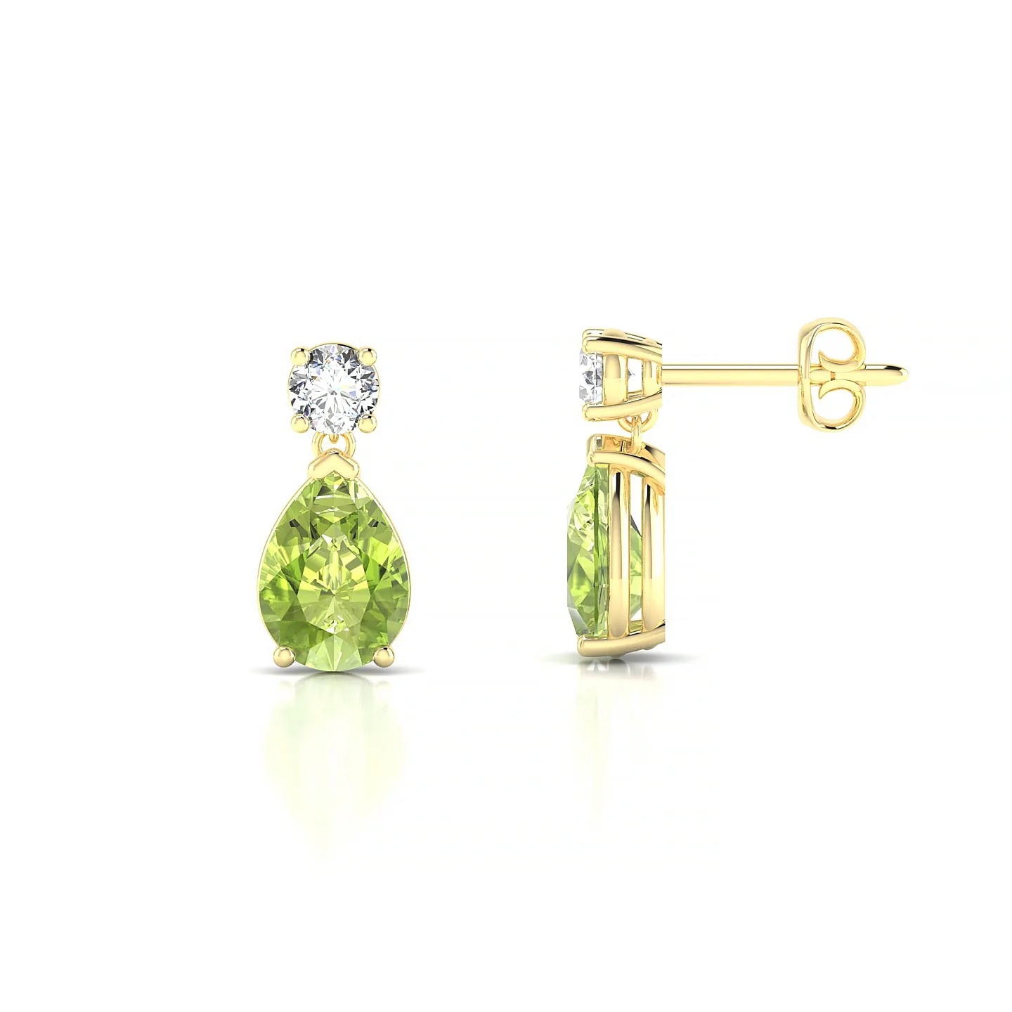 Flicker | 18k Yellow Gold 7 x 5 mm Pear Peridot Earrings