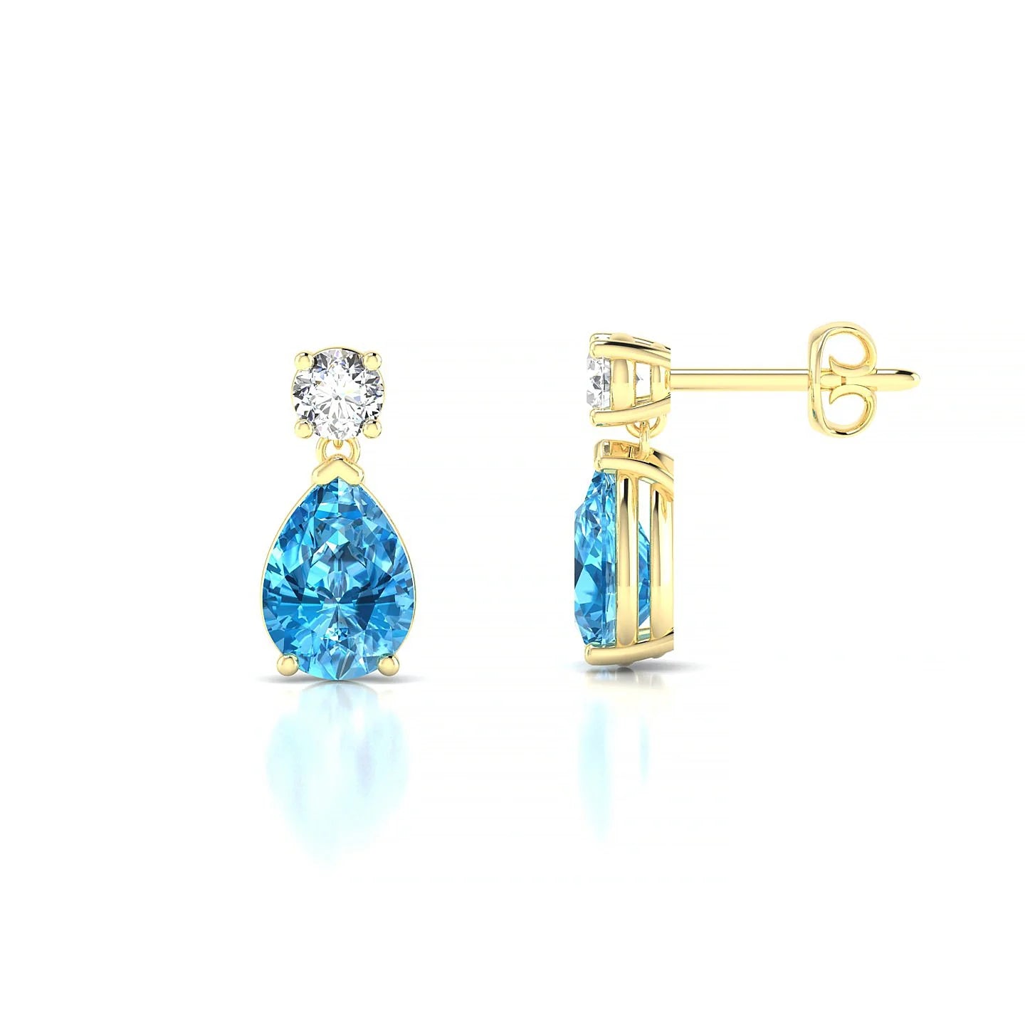 Flicker | 18k Yellow Gold 7 x 5 mm Pear Topaz Earrings