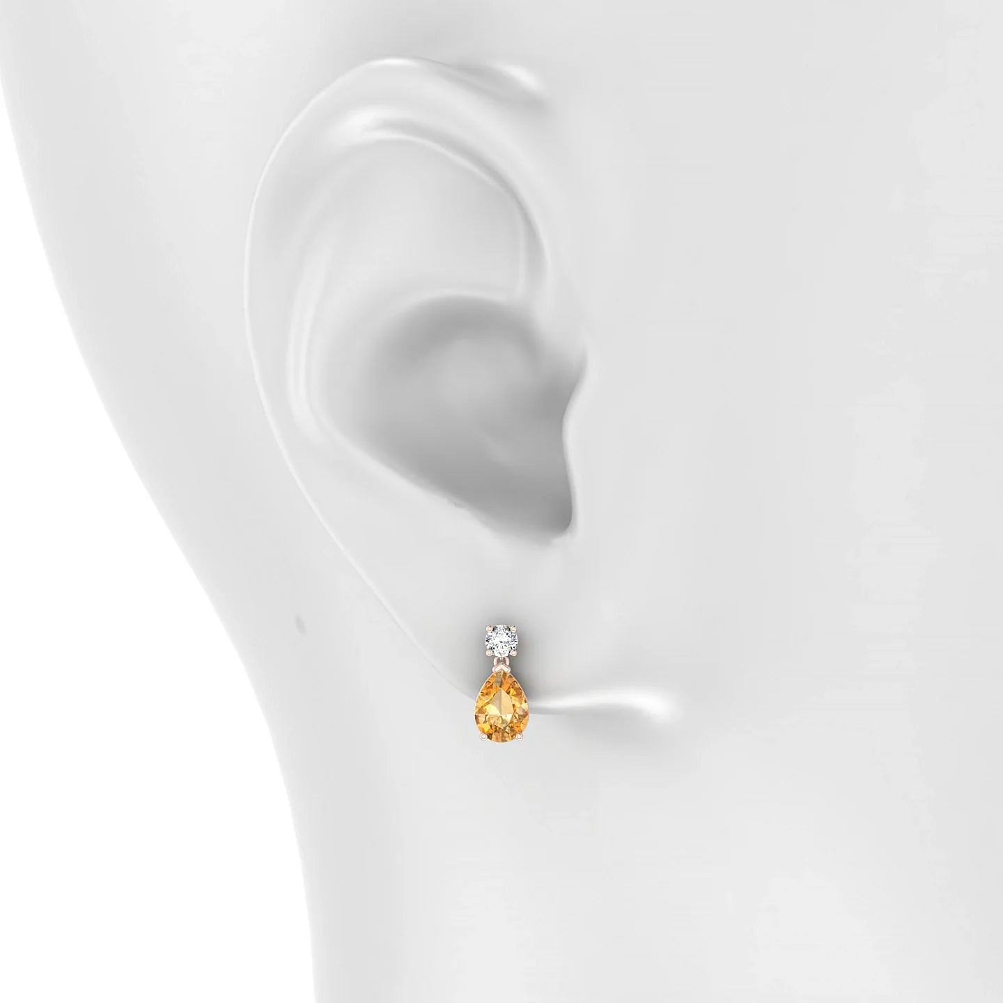 Flicker | 18k Rose Gold 7 x 5 mm Pear Citrine Earrings