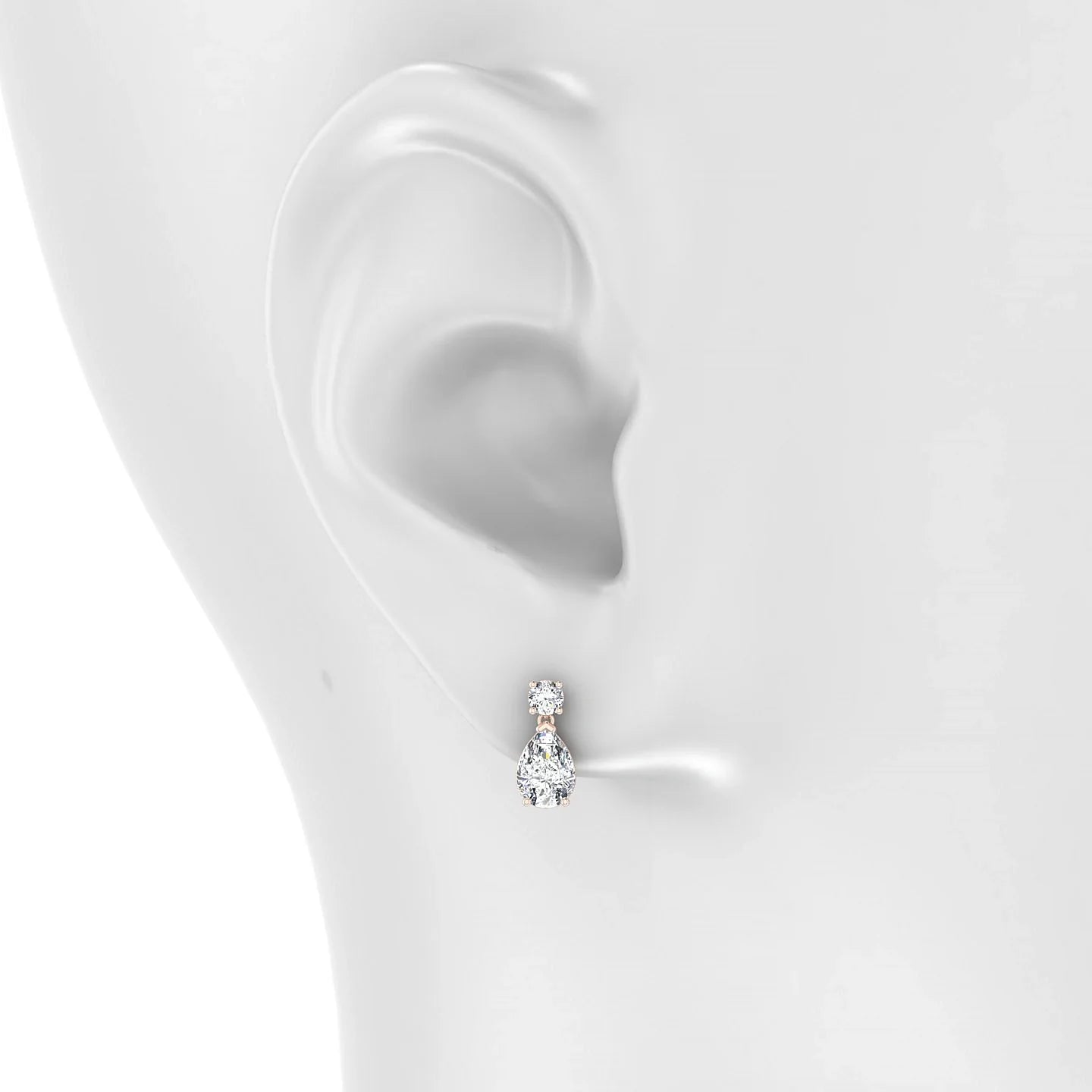 Flicker | 18k Rose Gold 7 x 5 mm Pear Diamond Earrings