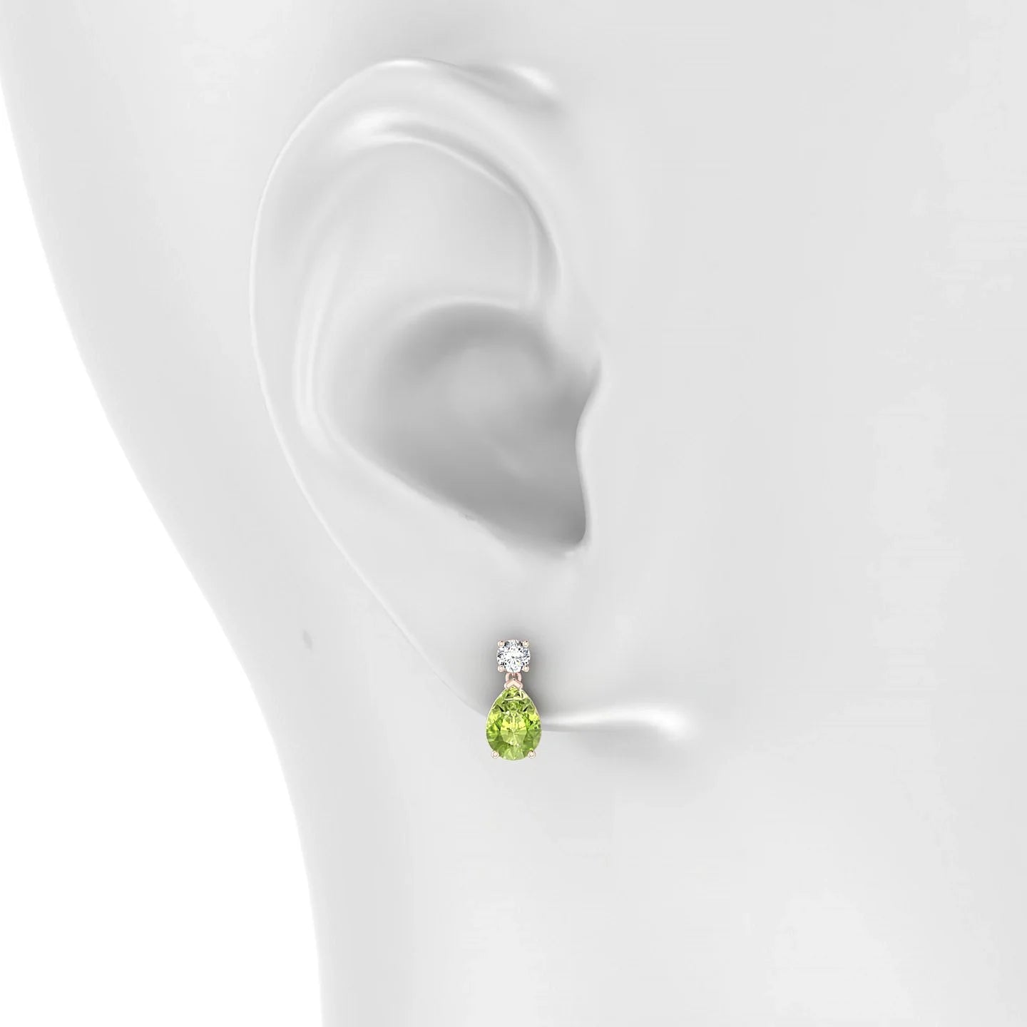 Flicker | 18k Rose Gold 7 x 5 mm Pear Peridot Earrings