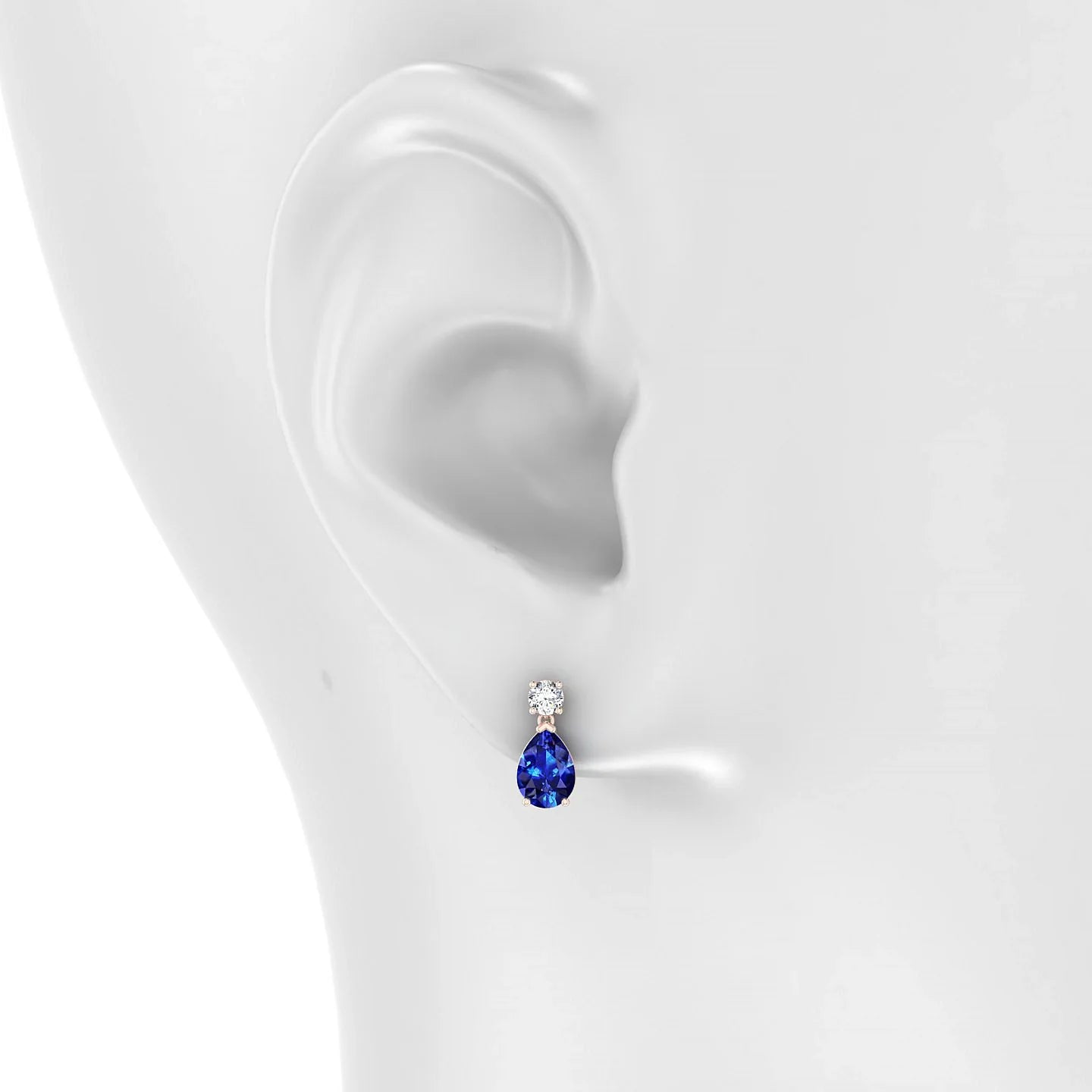 Flicker | 18k Rose Gold 7 x 5 mm Pear Sapphire Earrings
