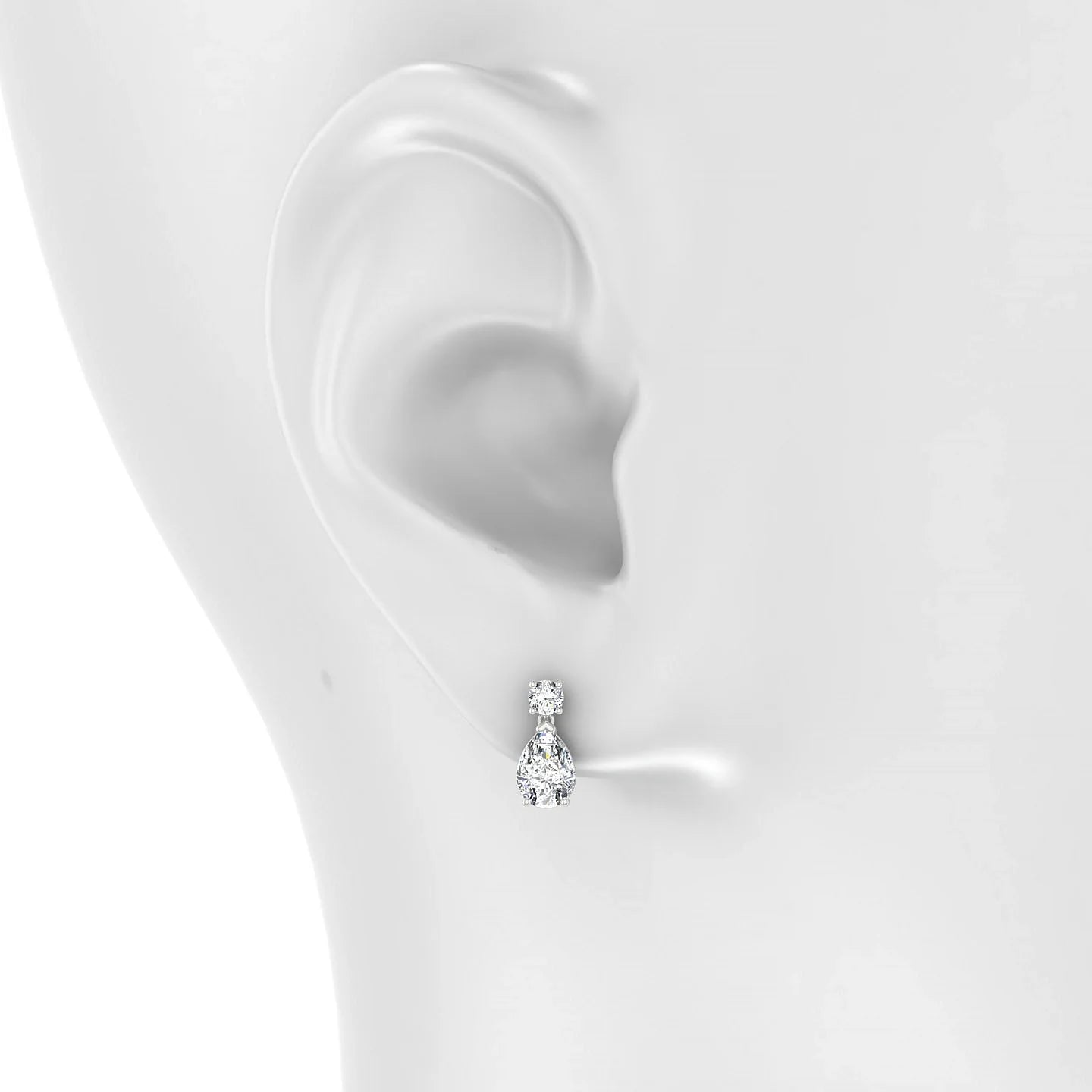 Flicker | 18k White Gold 7 x 5 mm Pear Diamond Earrings