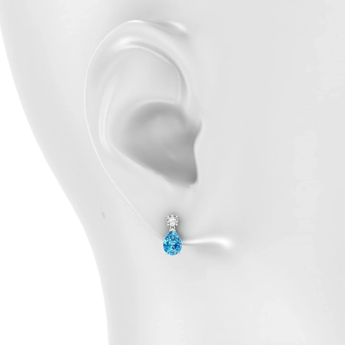 Flicker | 18k White Gold 7 x 5 mm Pear Topaz Earrings