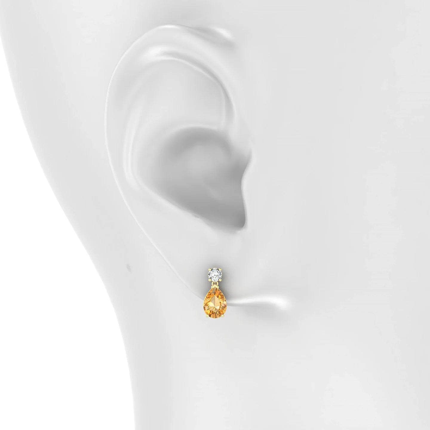 Flicker | 18k Yellow Gold 7 x 5 mm Pear Citrine Earrings