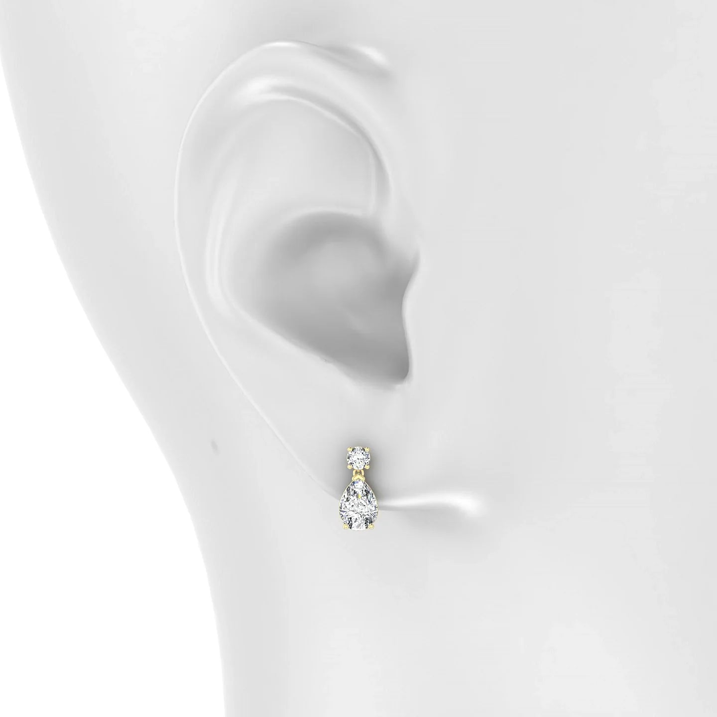 Flicker | 18k Yellow Gold 7 x 5 mm Pear Diamond Earrings