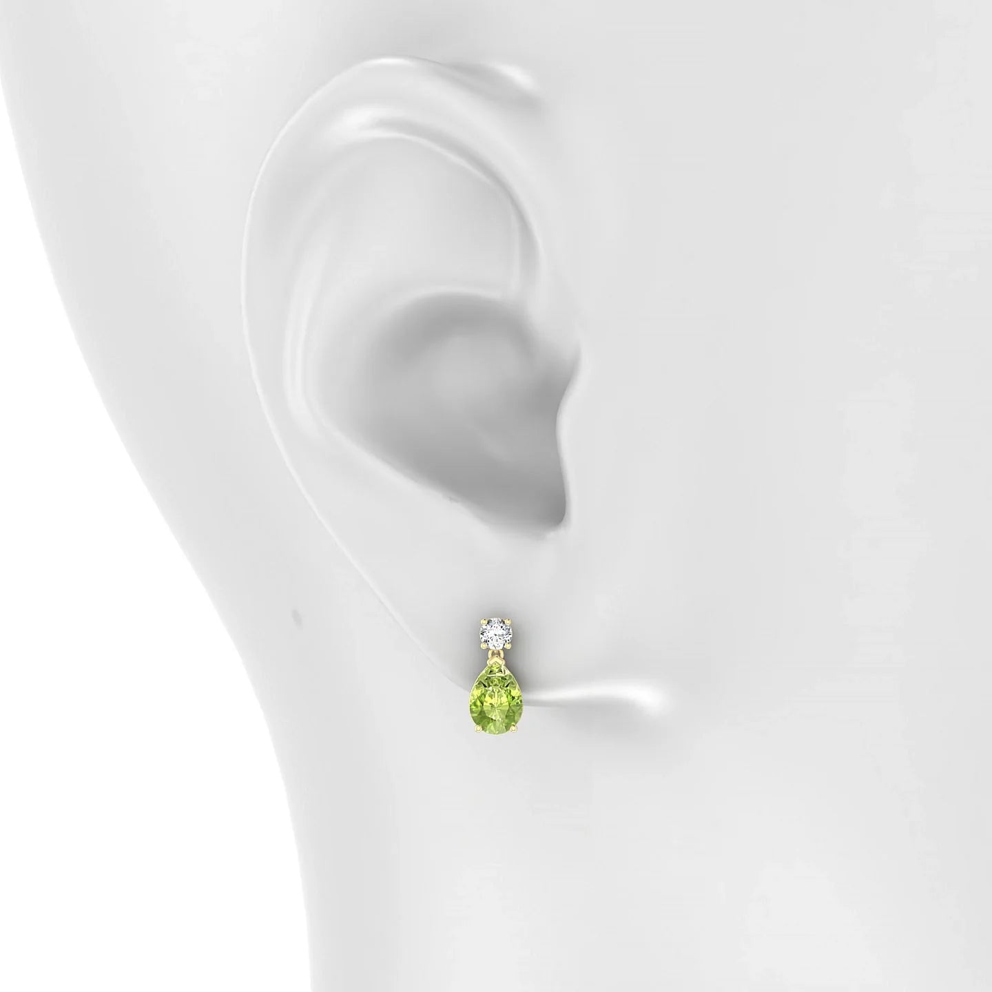 Flicker | 18k Yellow Gold 7 x 5 mm Pear Peridot Earrings