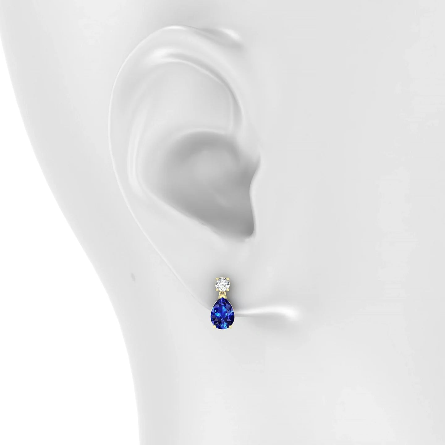 Flicker | 18k Yellow Gold 7 x 5 mm Pear Sapphire Earrings