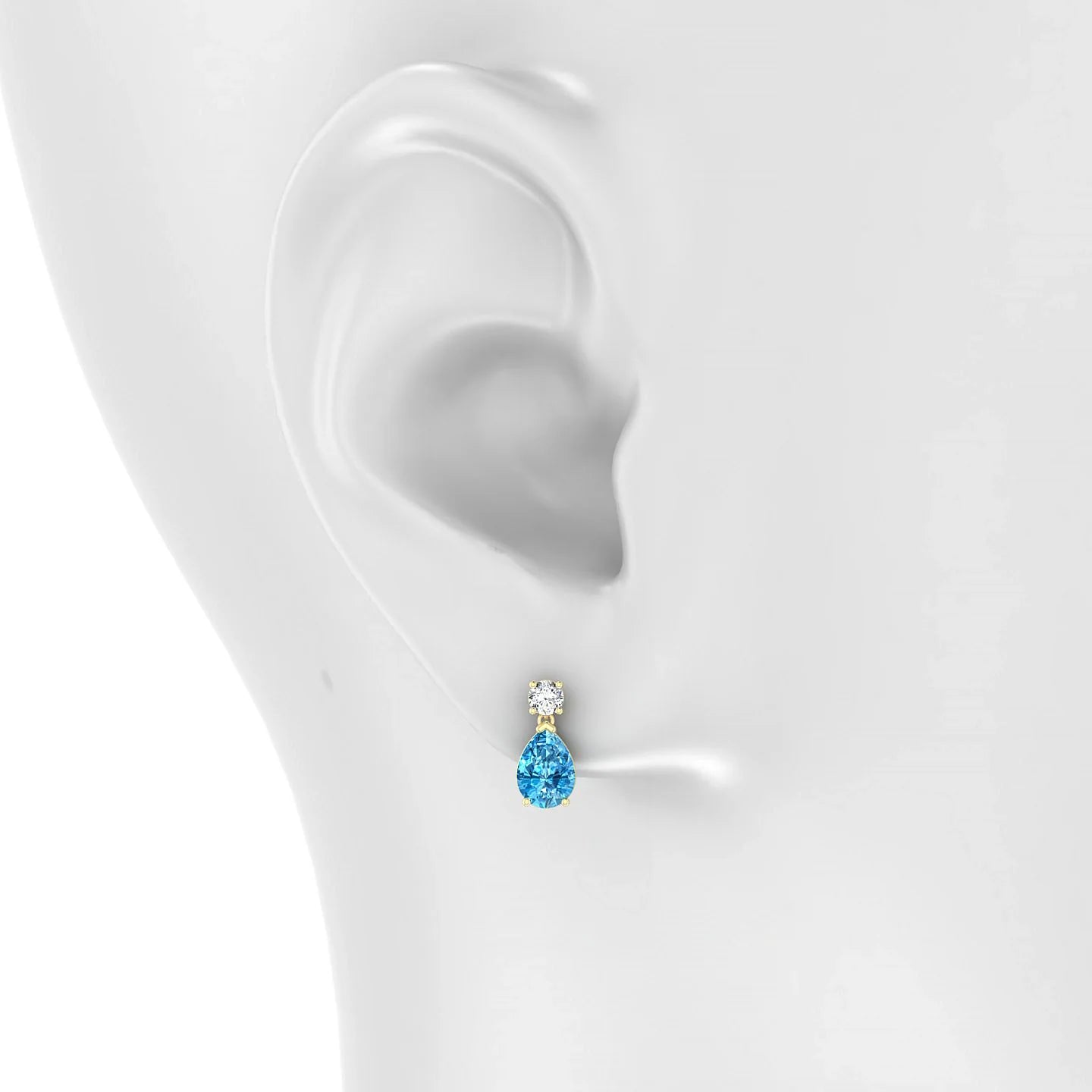 Flicker | 18k Yellow Gold 7 x 5 mm Pear Topaz Earrings