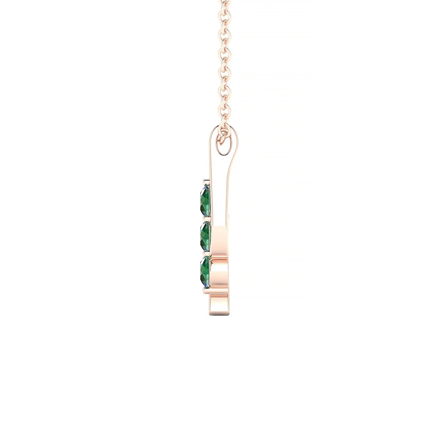 Flow | 18k Rose Gold 2.5 mm Round Emerald Pendant