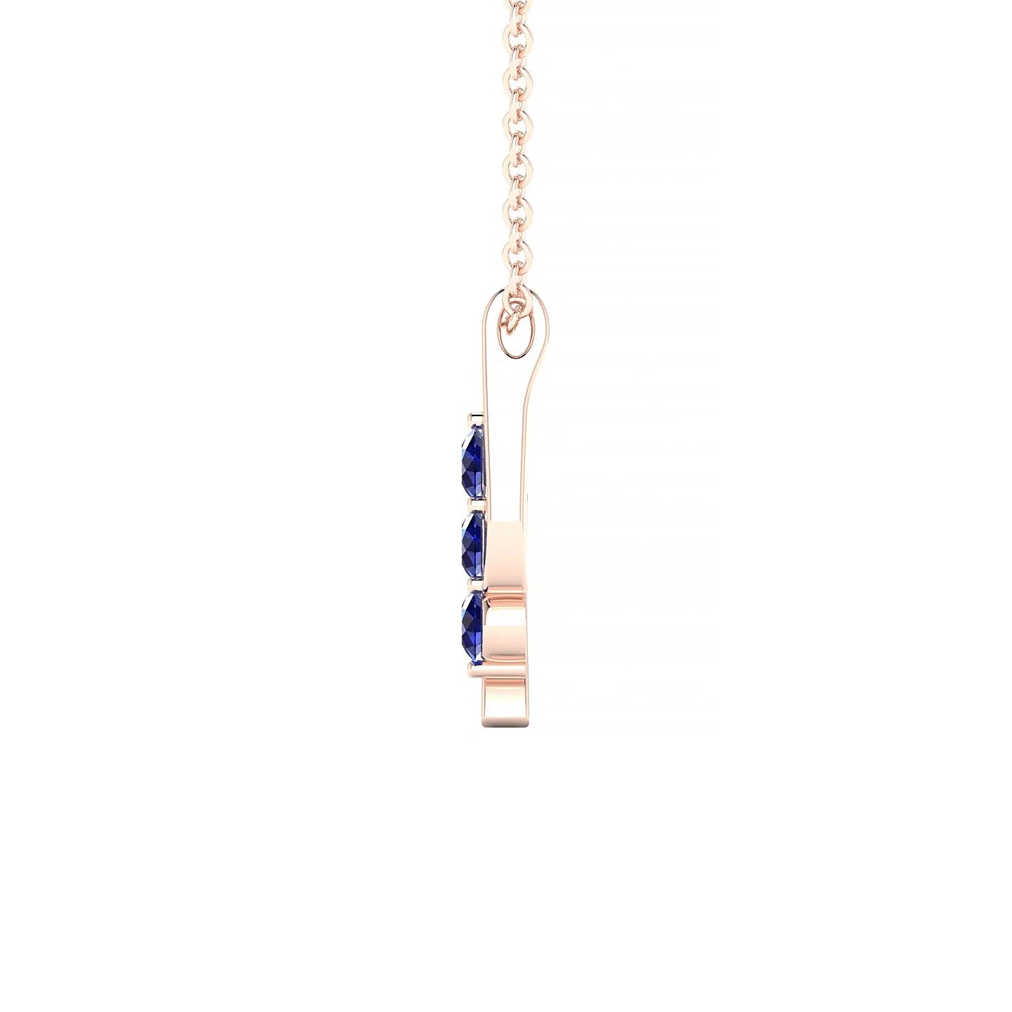Flow | 18k Rose Gold 2.5 mm Round Sapphire Pendant