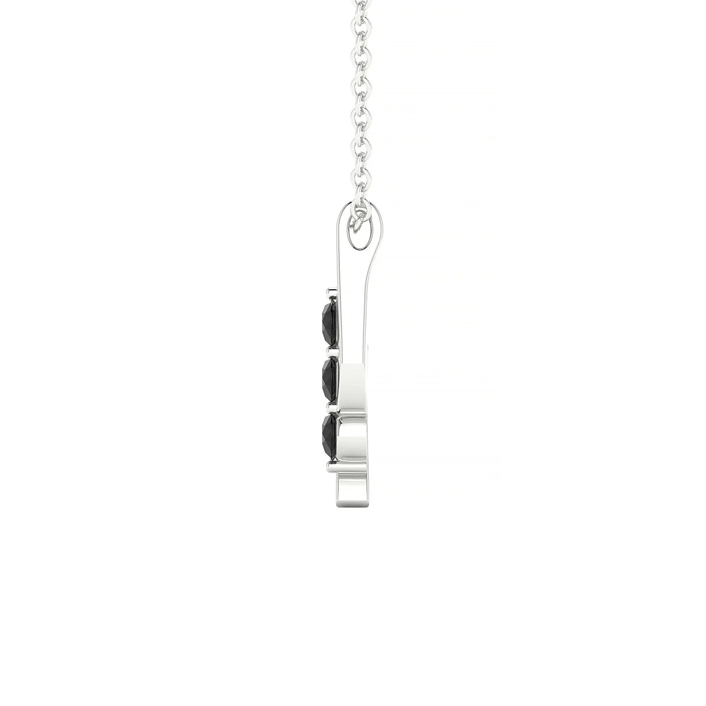 Flow | 18k White Gold 2.5 mm Round Black Diamond Pendant