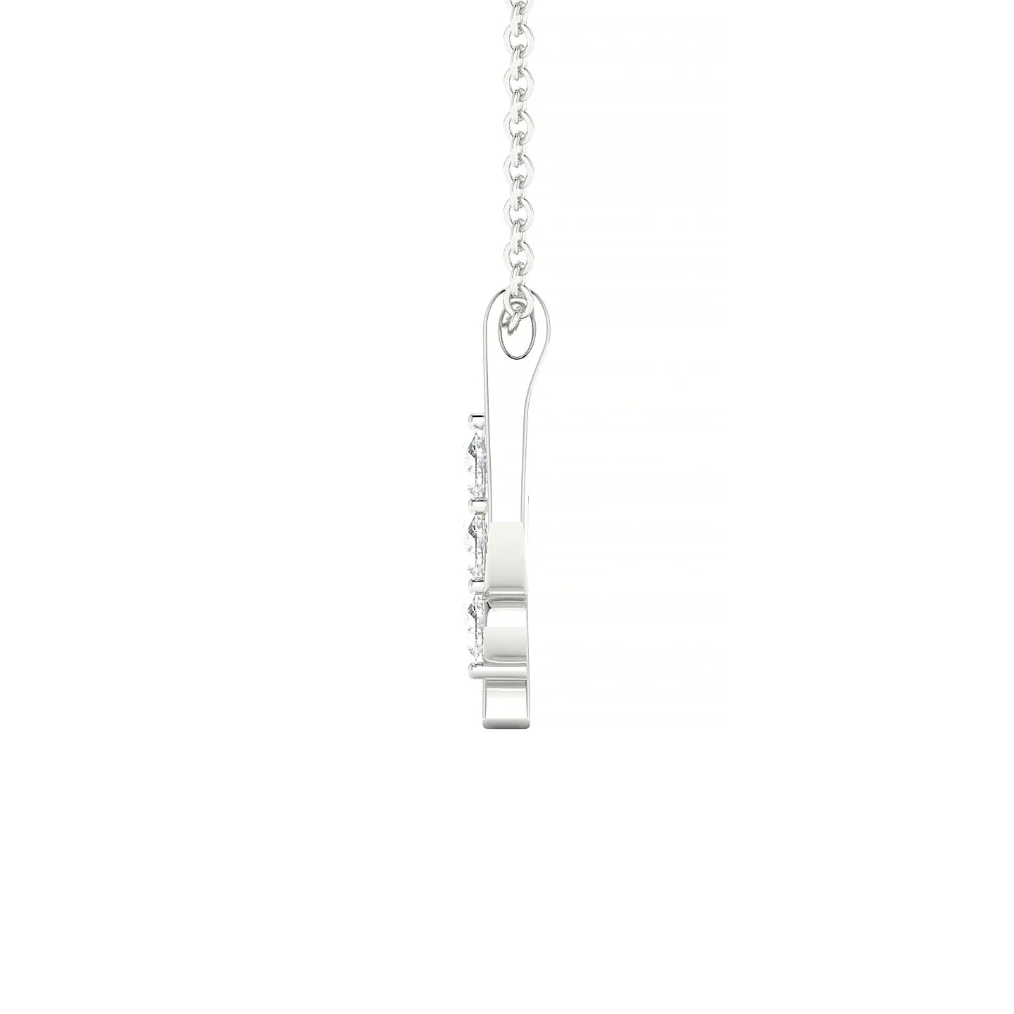 Flow | 18k White Gold 2.5 mm Round Diamond Pendant