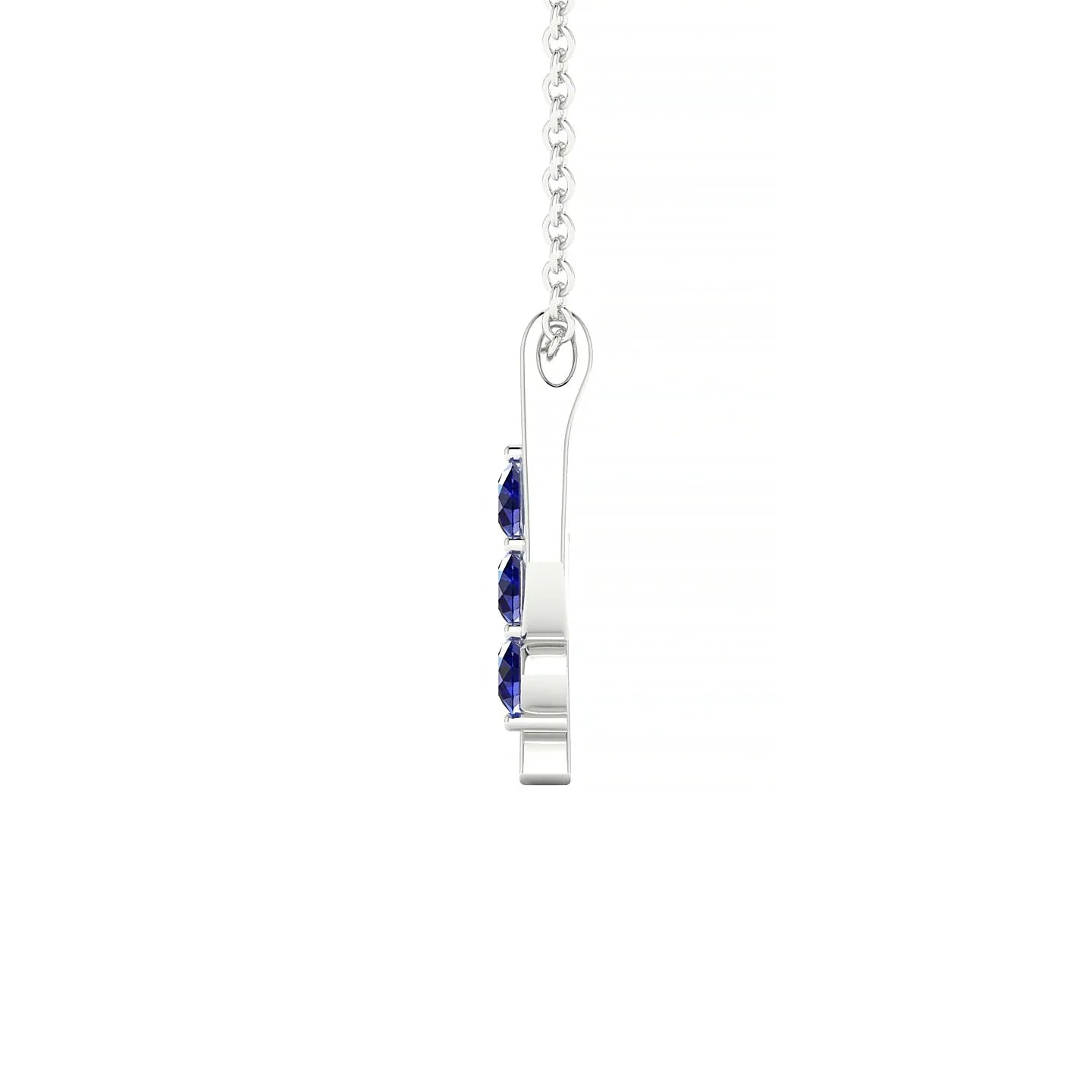 Flow | 18k White Gold 2.5 mm Round Sapphire Pendant