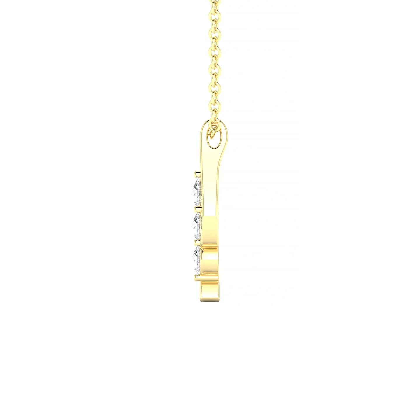 Flow | 18k Yellow Gold 2.5 mm Round Diamond Pendant