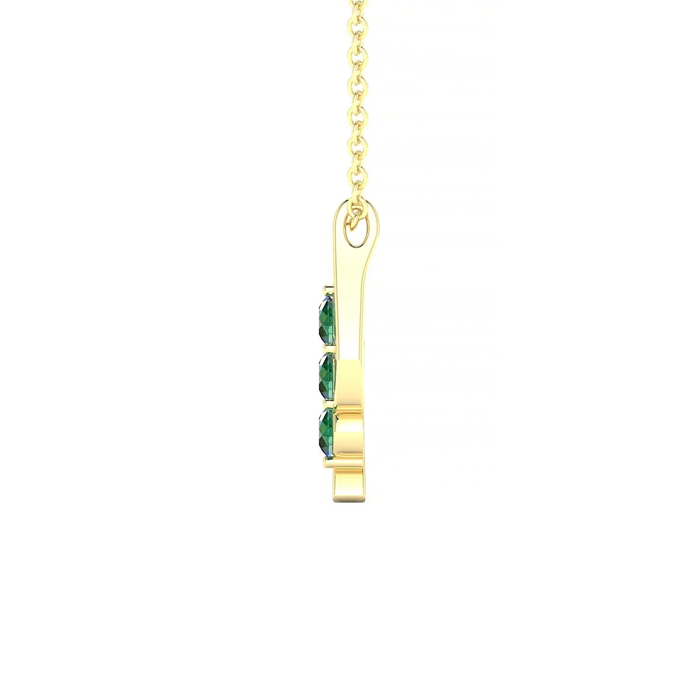 Flow | 18k Yellow Gold 2.5 mm Round Emerald Pendant