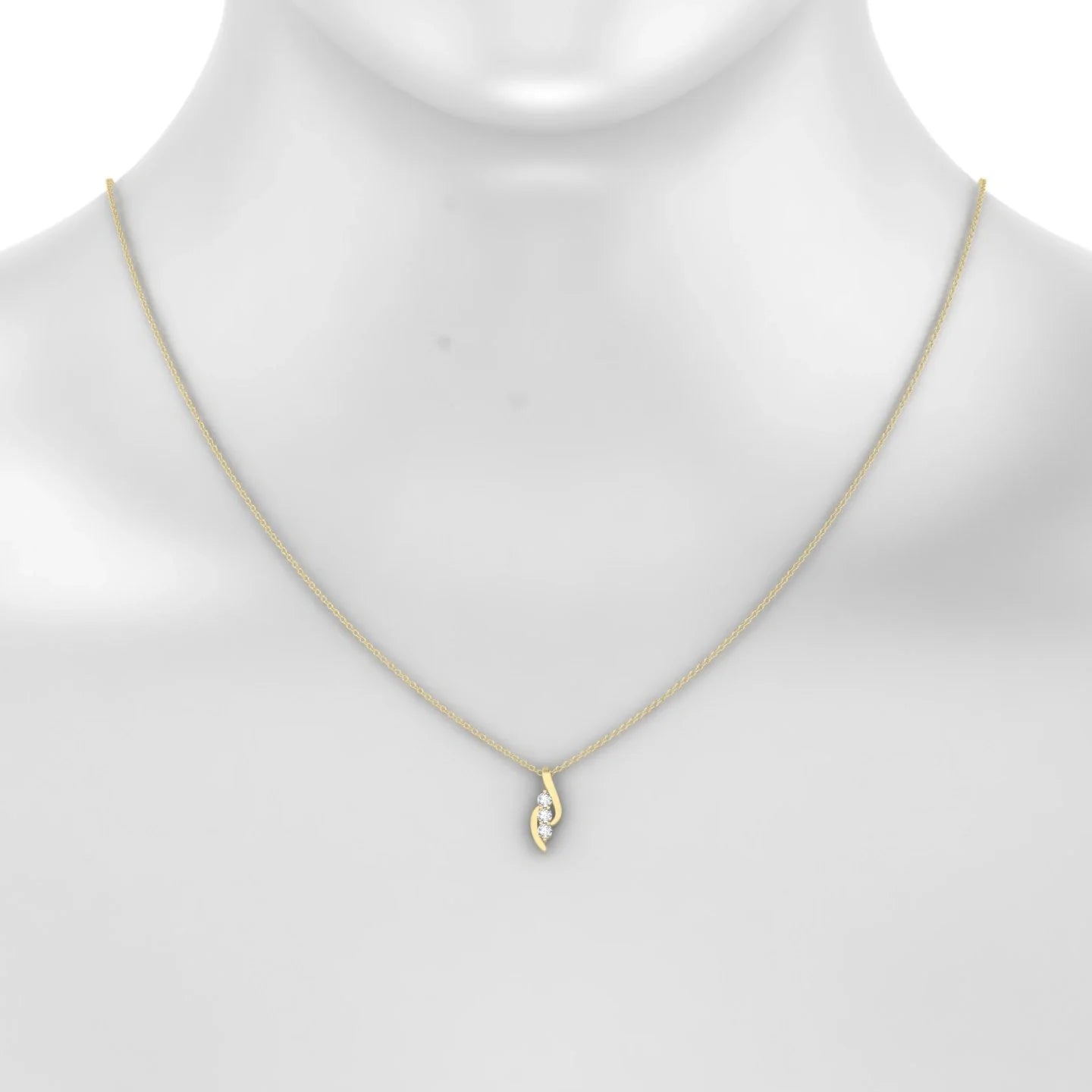 Flow | 18k Yellow Gold 2.5 mm Round Diamond Pendant