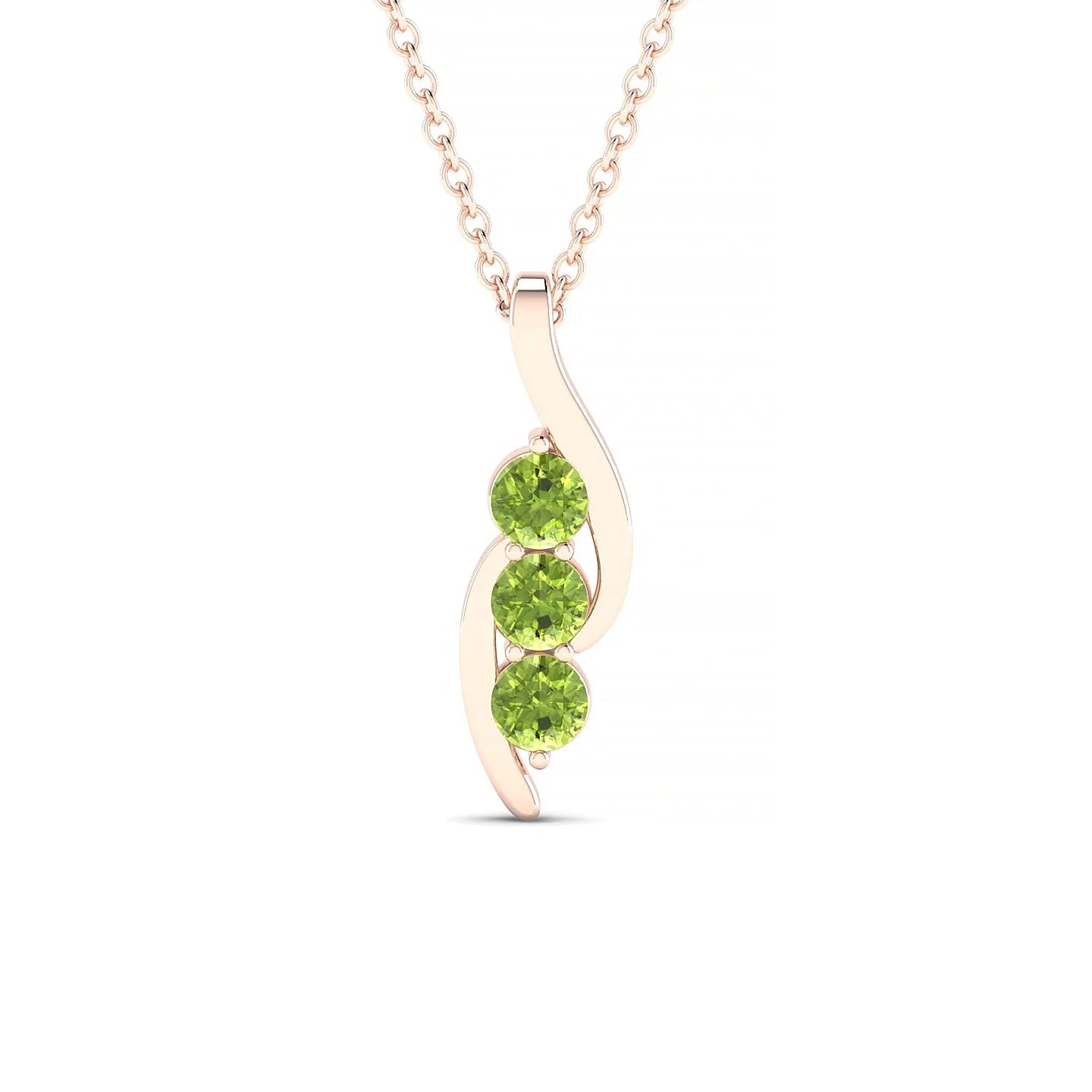 Flow | 18k Rose Gold 3 mm Round Peridot Pendant