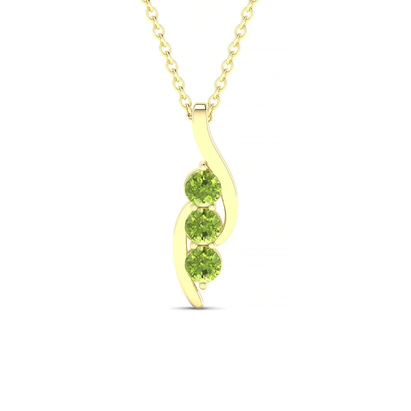 Flow | 18k Yellow Gold 3 mm Round Peridot Pendant