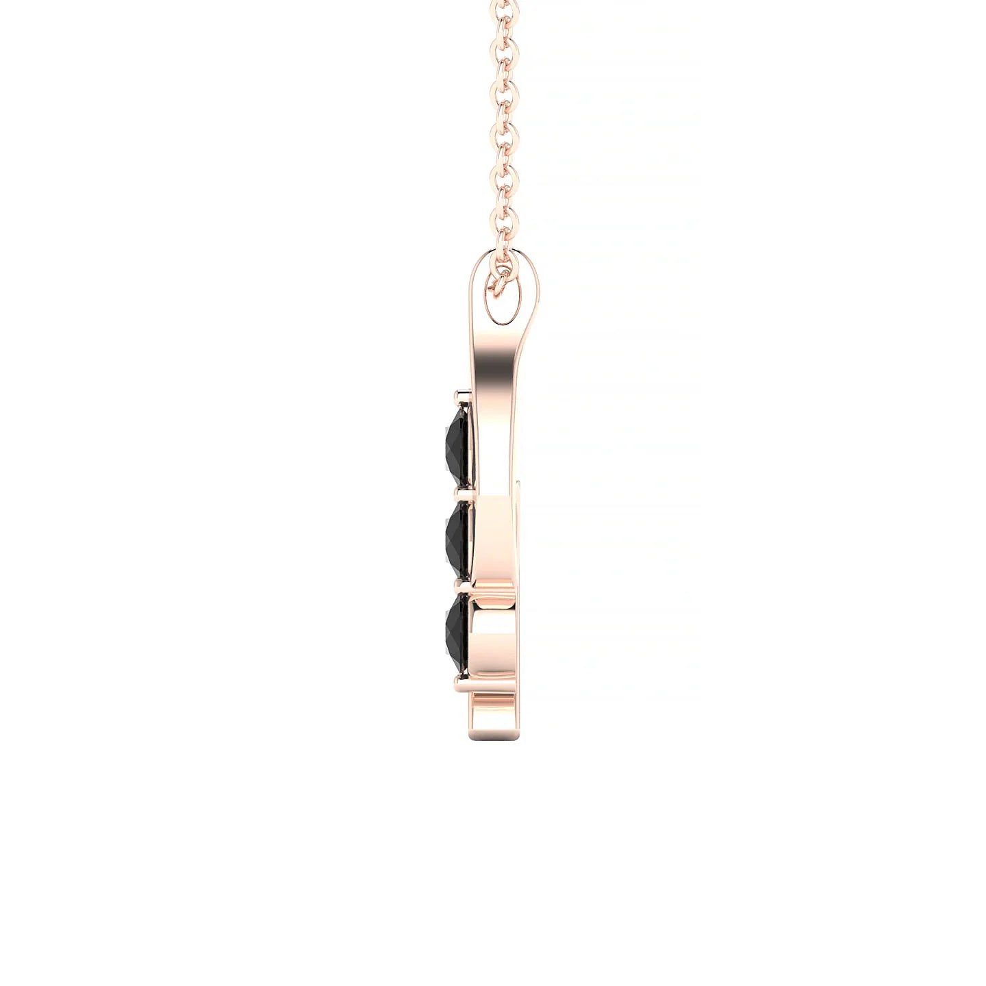 Flow | 18k Rose Gold 3 mm Round Black Diamond Pendant