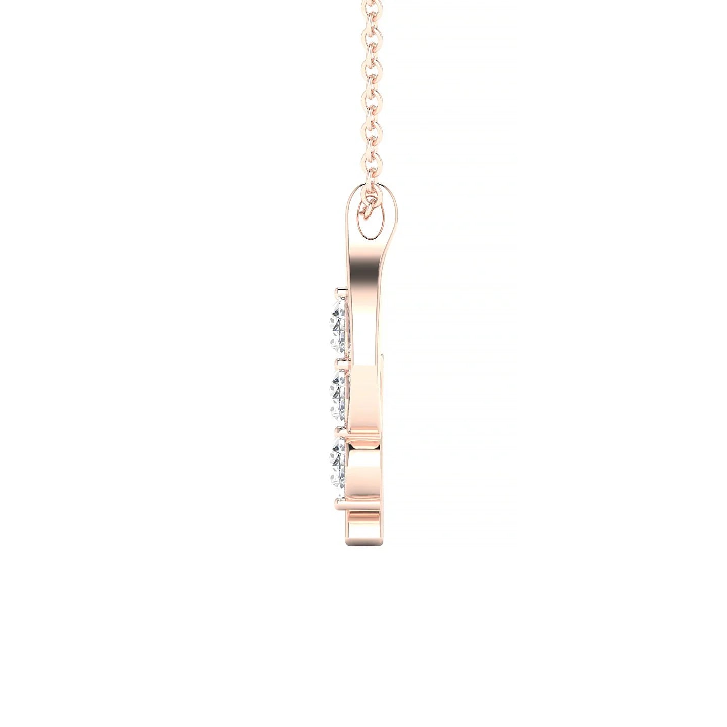 Flow | 18k Rose Gold 3 mm Round Diamond Pendant