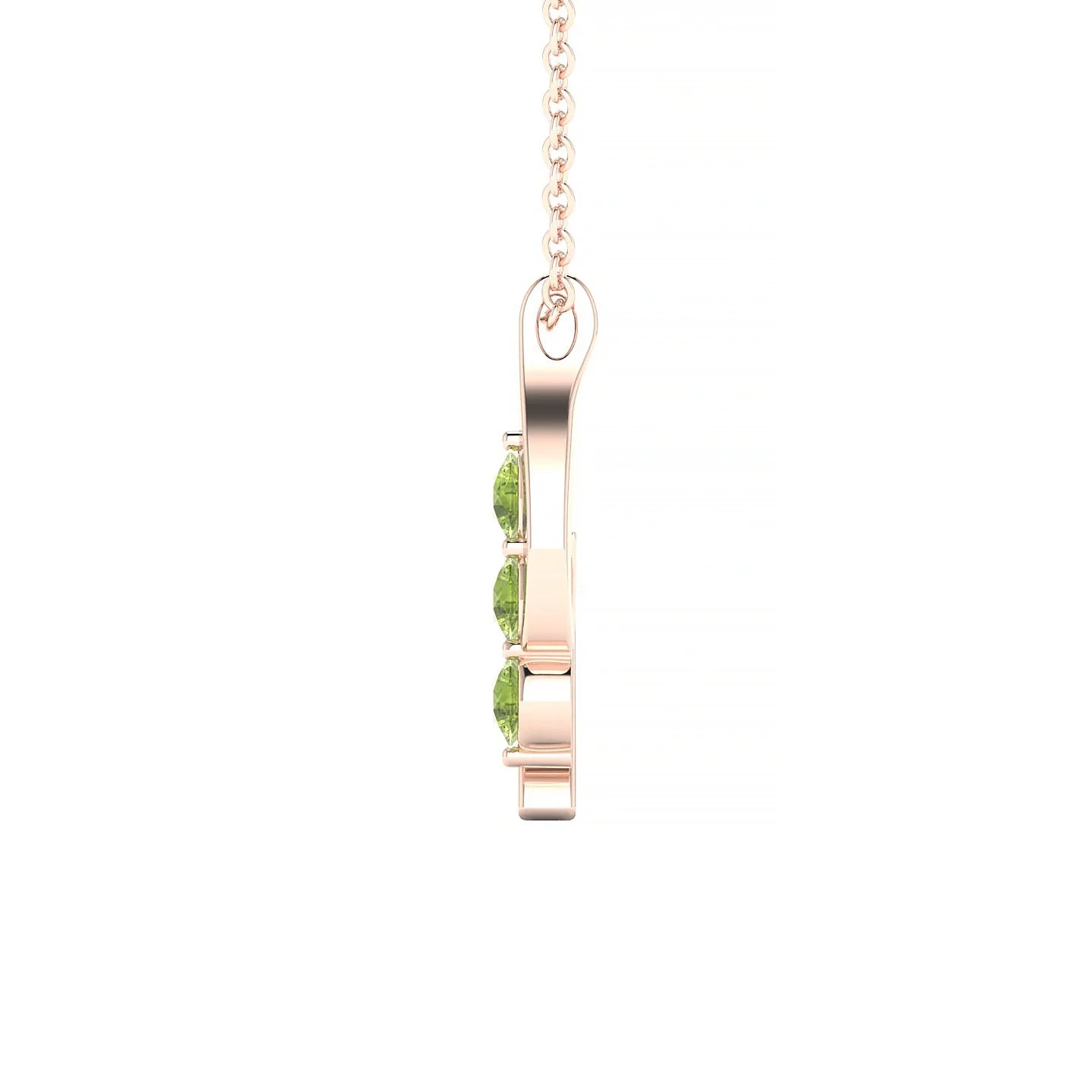 Flow | 18k Rose Gold 3 mm Round Peridot Pendant