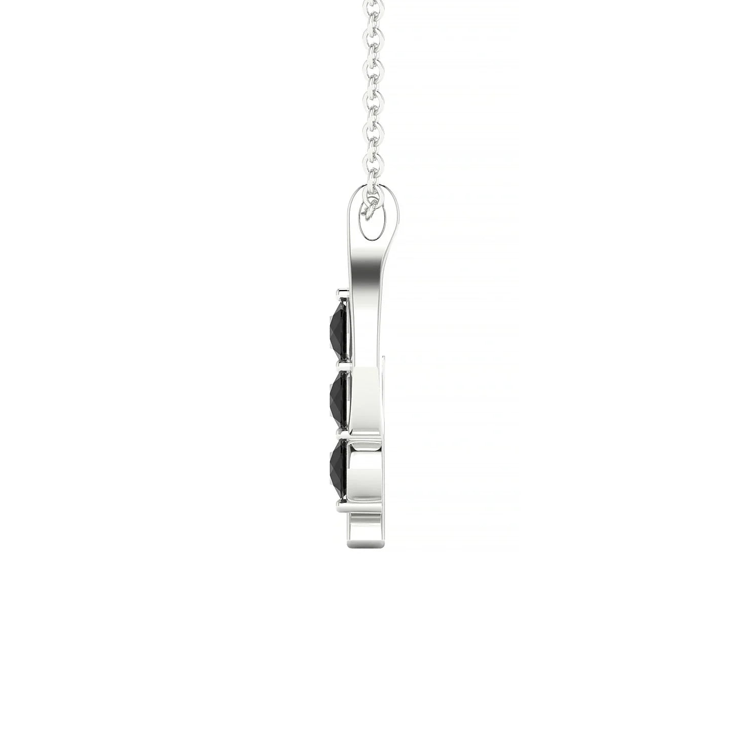 Flow | 18k White Gold 3 mm Round Black Diamond Pendant