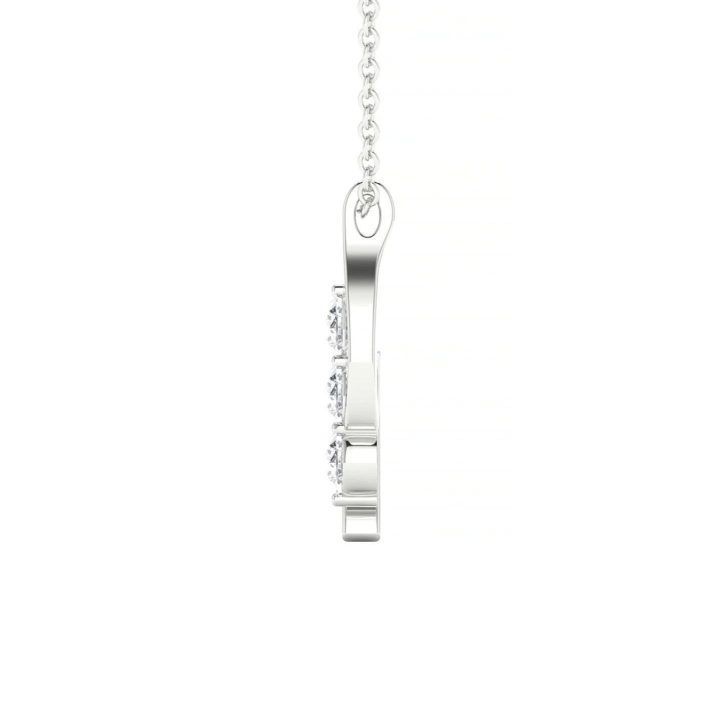 Flow | 18k White Gold 3 mm Round Diamond Pendant
