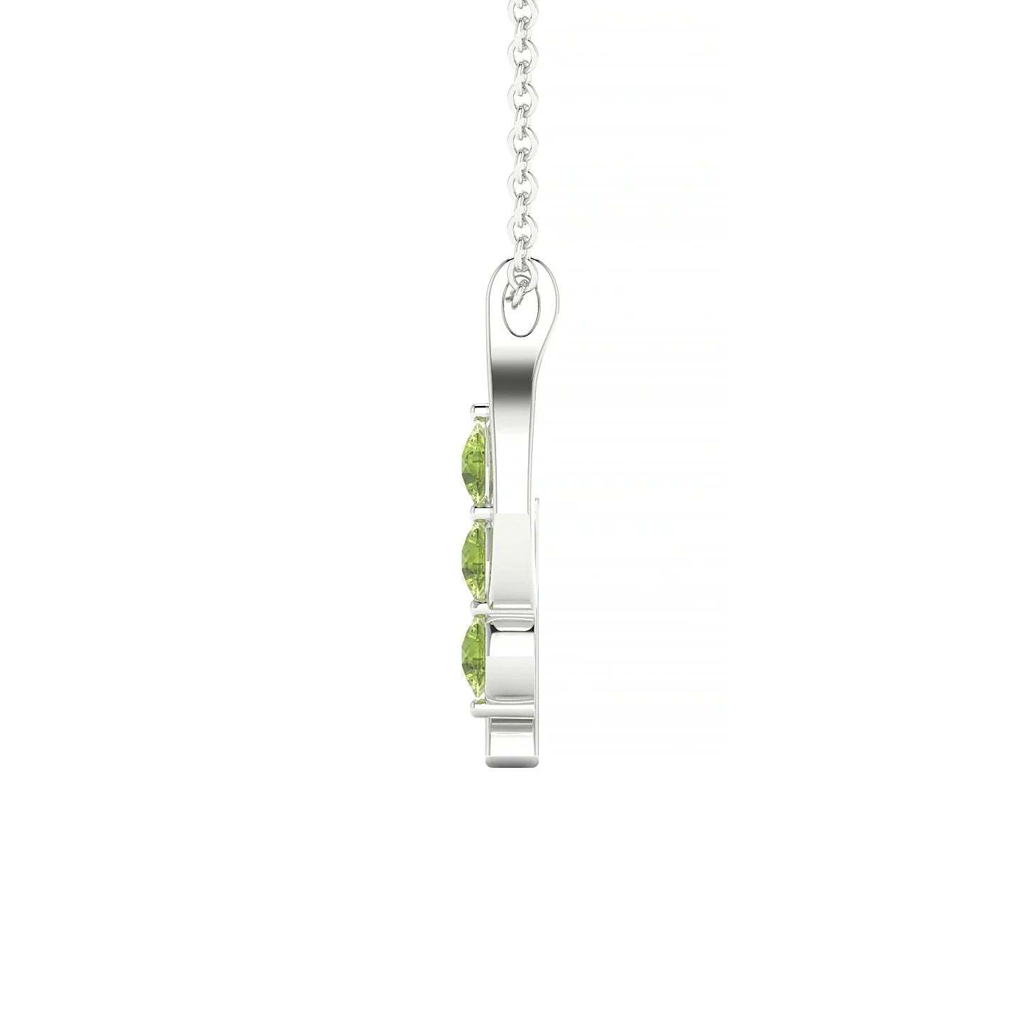 Flow | 18k White Gold 3 mm Round Peridot Pendant