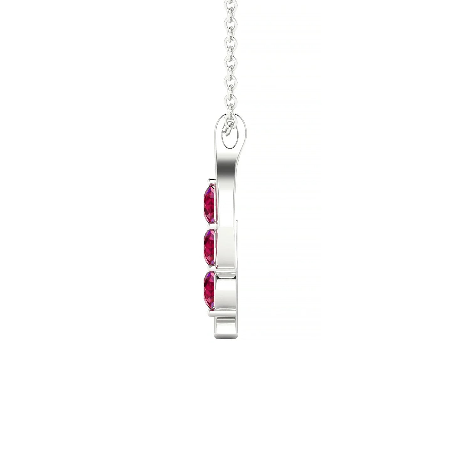 Flow | 18k White Gold 3 mm Round Ruby Pendant