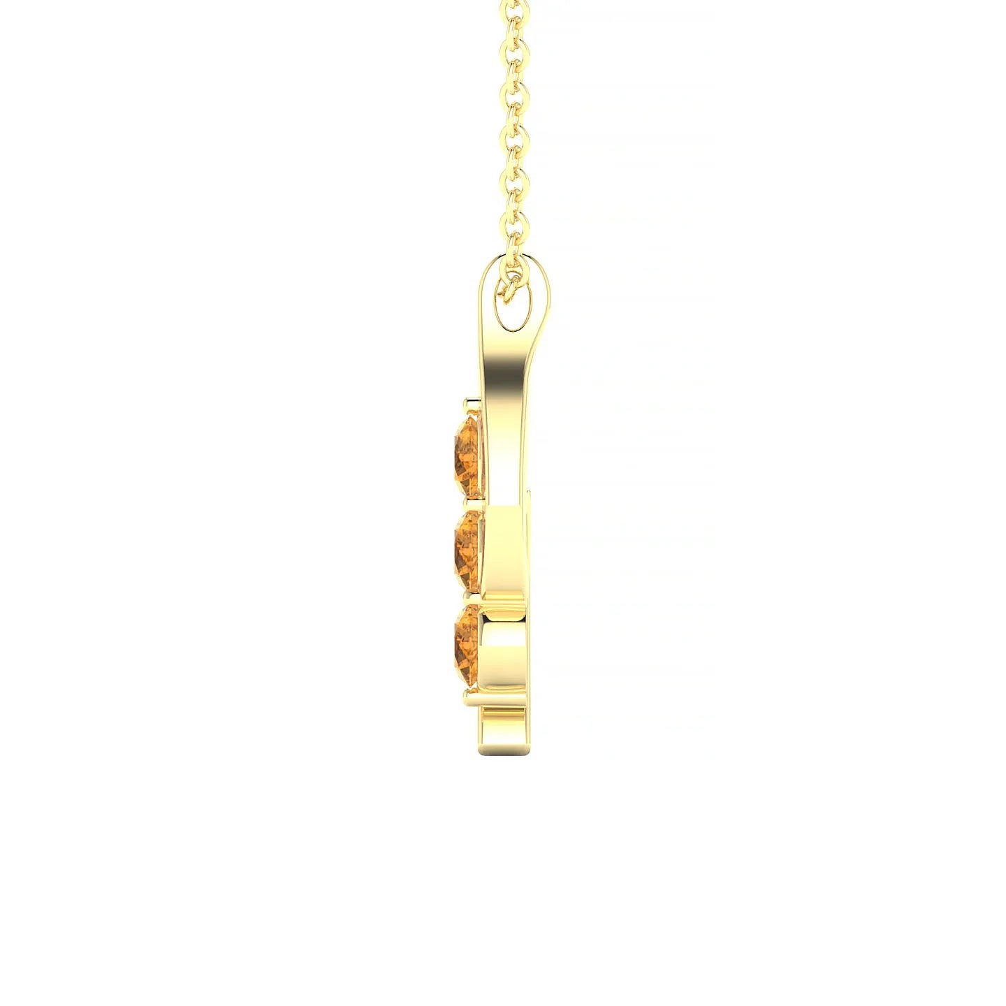Flow | 18k Yellow Gold 3 mm Round Citrine Pendant