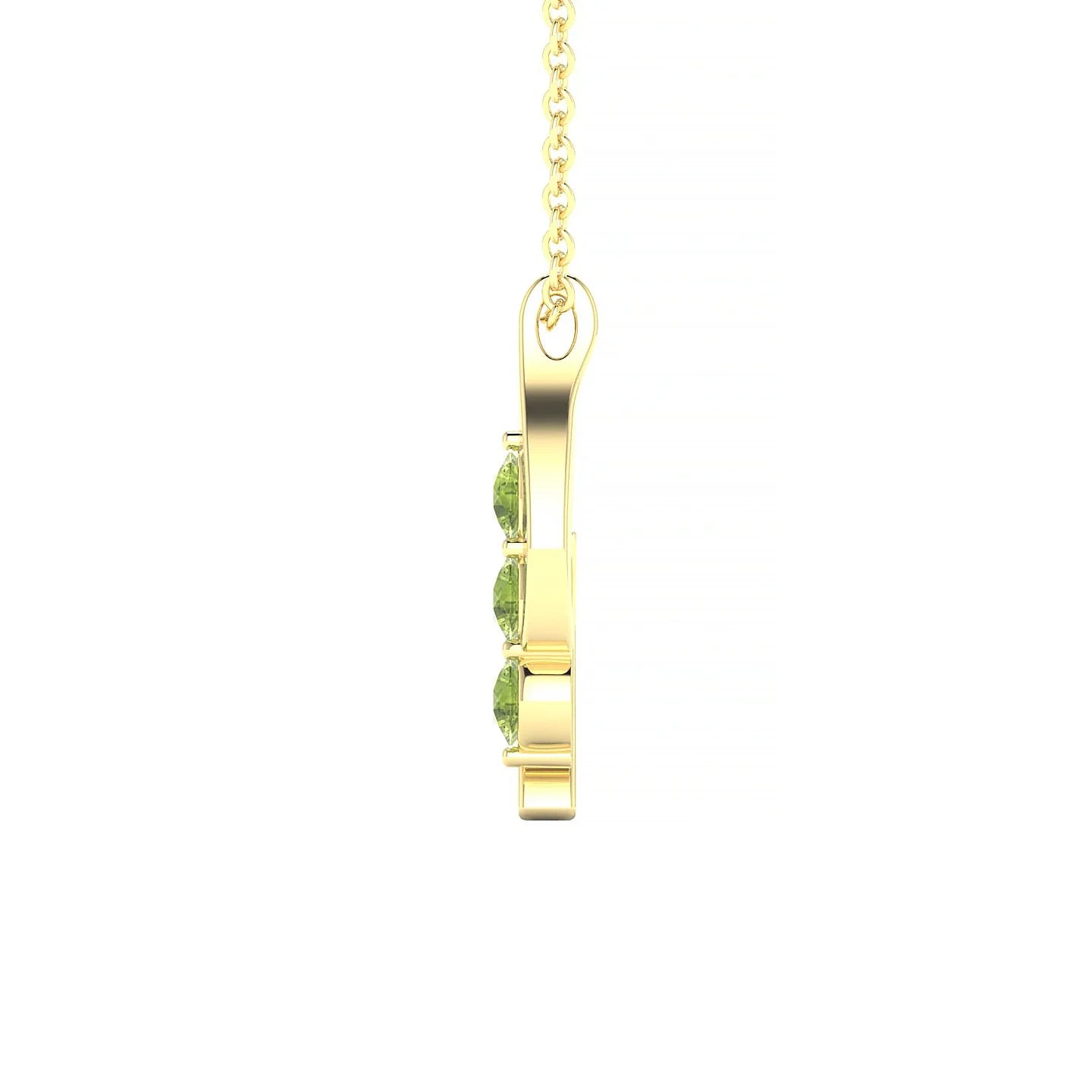 Flow | 18k Yellow Gold 3 mm Round Peridot Pendant