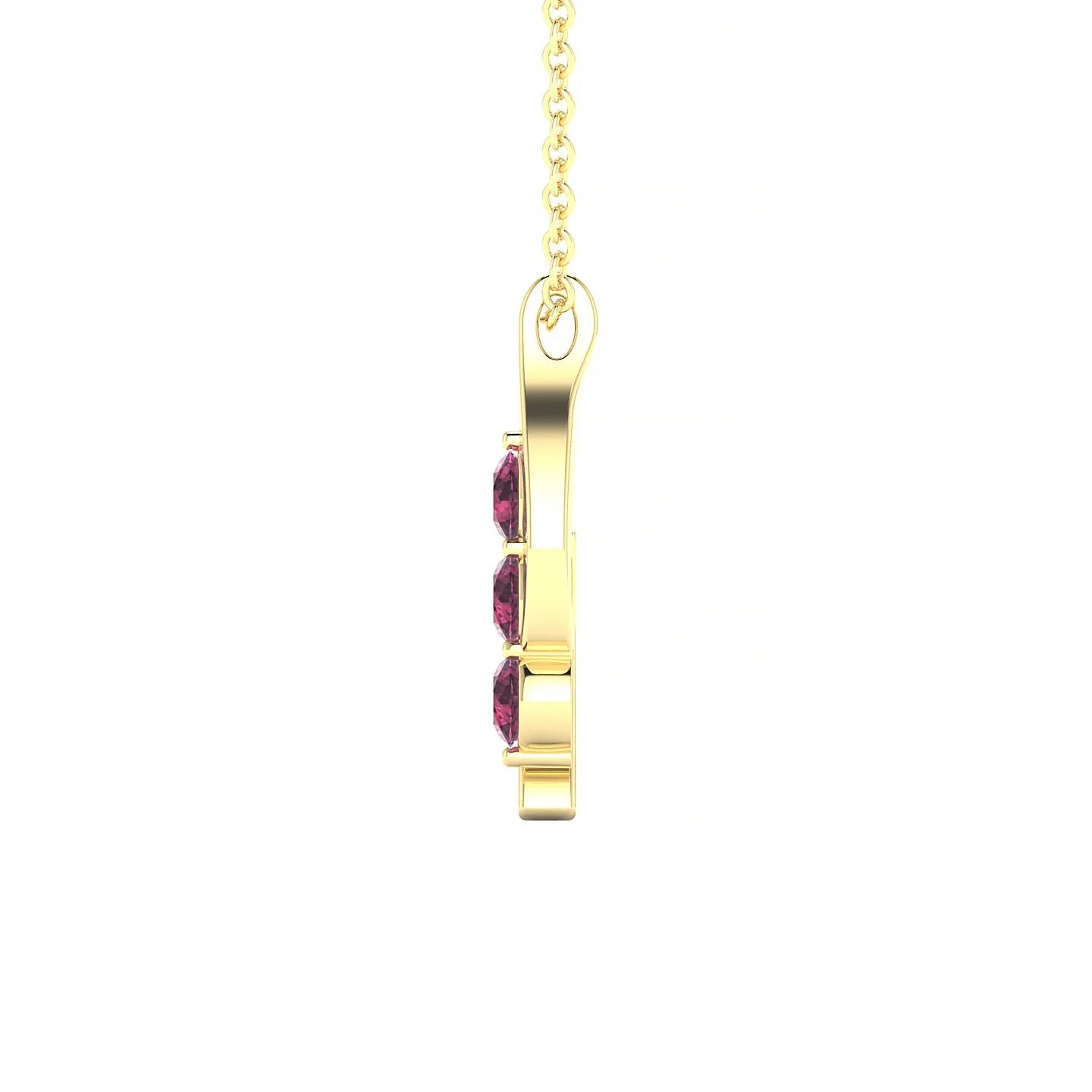 Flow | 18k Yellow Gold 3 mm Round Rhodolite Pendant