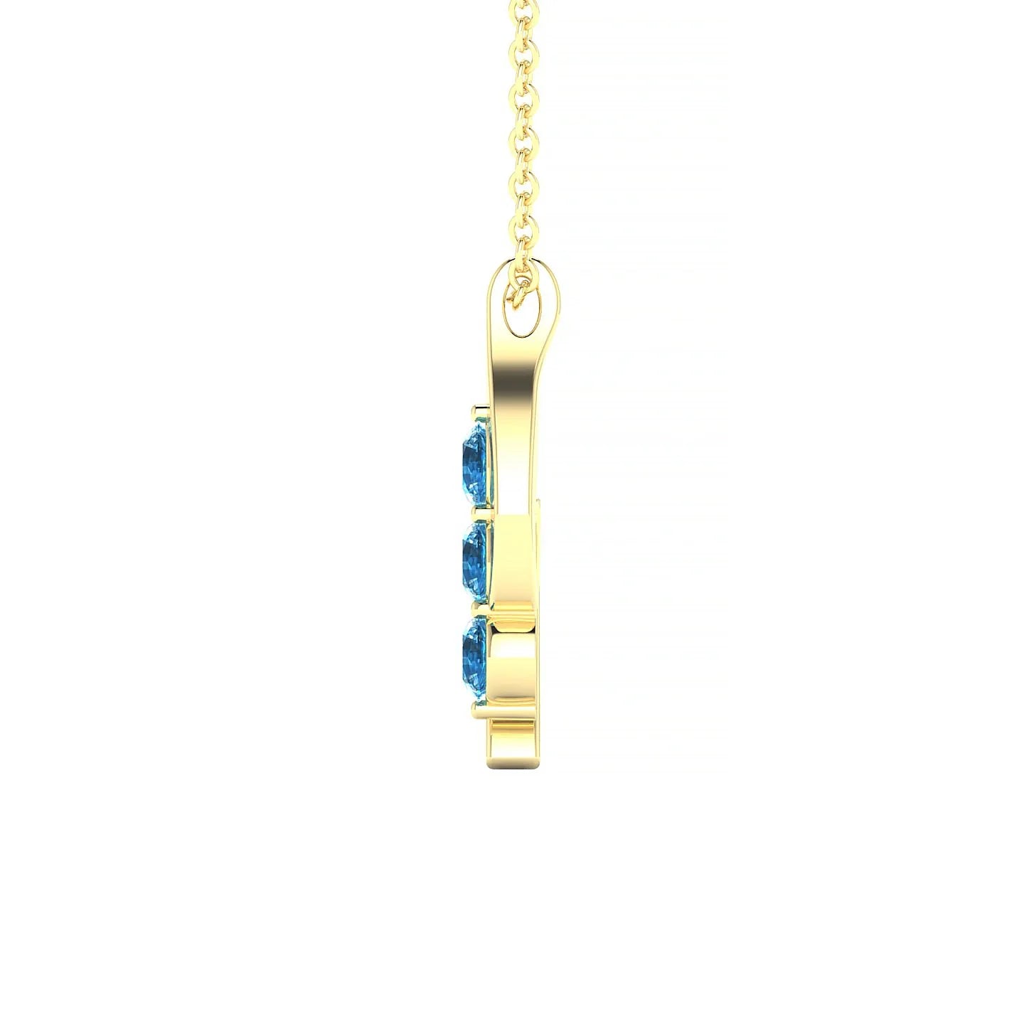 Flow | 18k Yellow Gold 3 mm Round Topaz Pendant