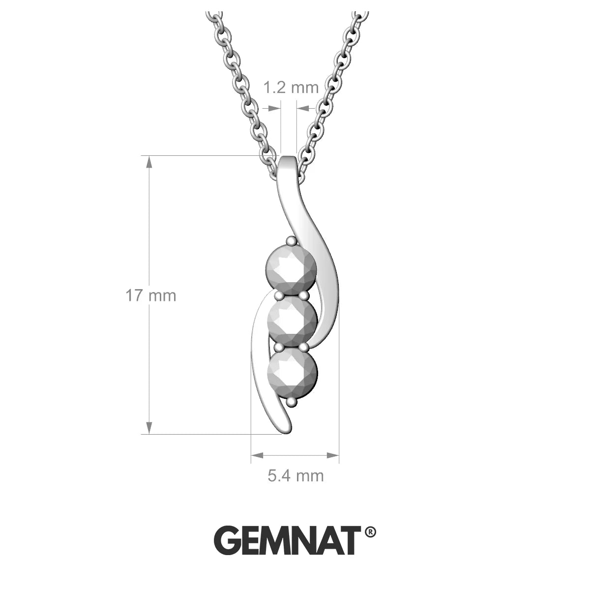Flow | 18k Rose Gold 3 mm Round Black Diamond Pendant