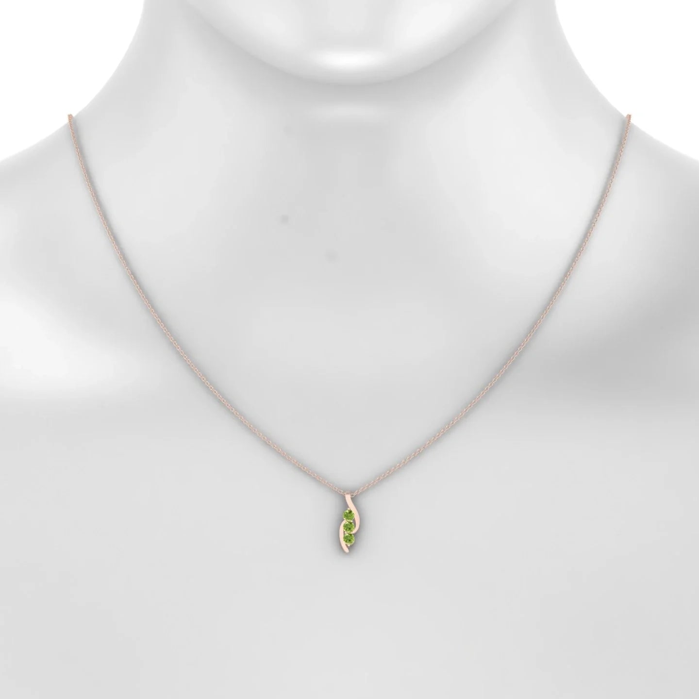 Flow | 18k Rose Gold 3 mm Round Peridot Pendant