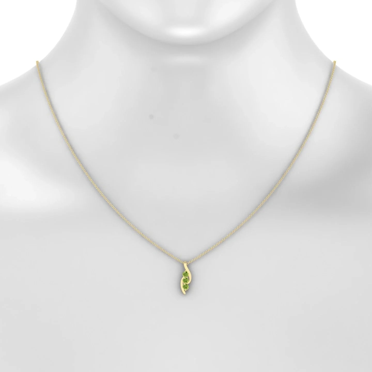 Flow | 18k Yellow Gold 3 mm Round Peridot Pendant