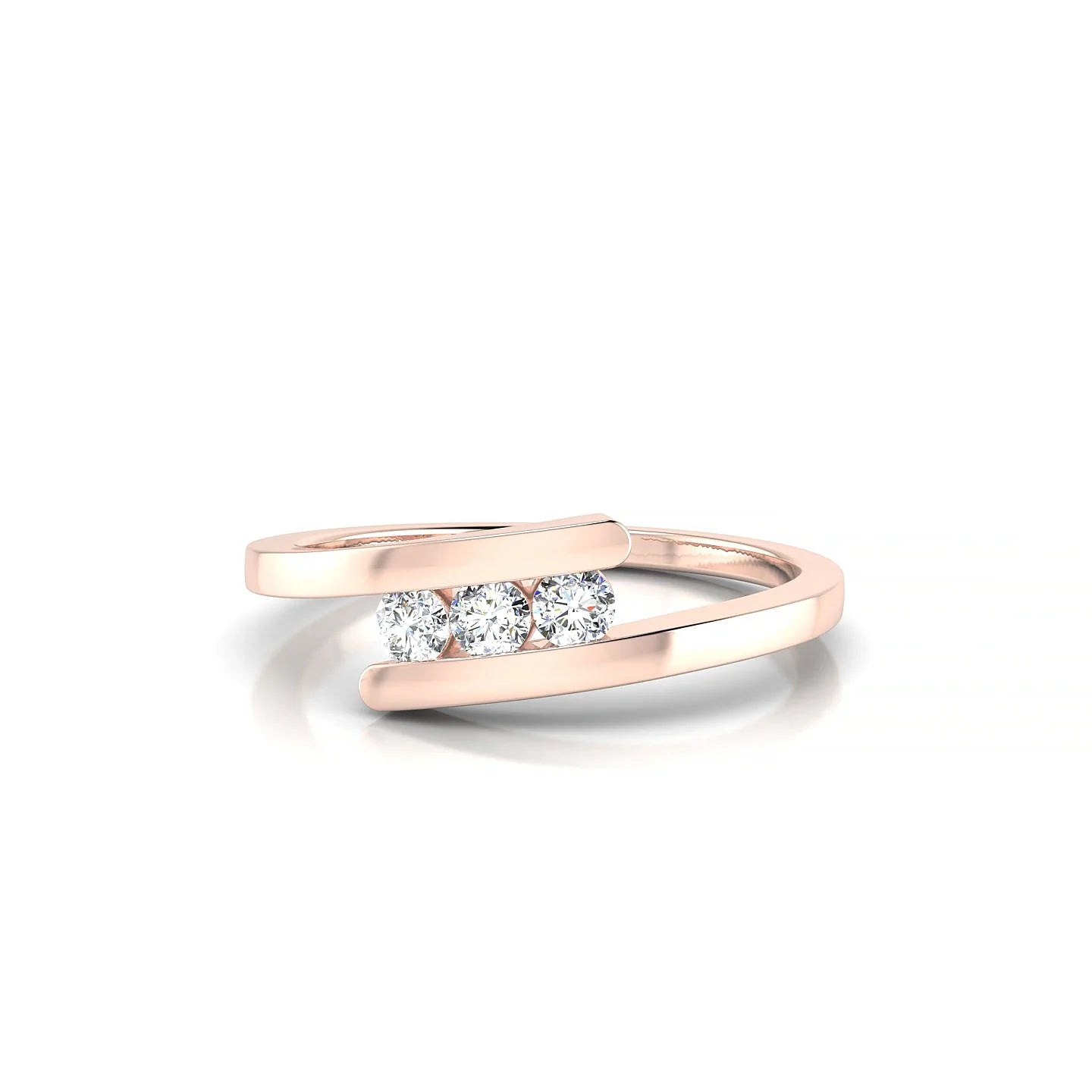 Flow | 18k Rose Gold 2.5 mm Round Diamond Ring