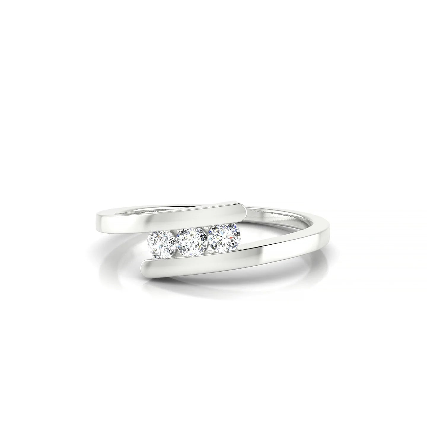 Flow | 18k White Gold 2.5 mm Round Diamond Ring