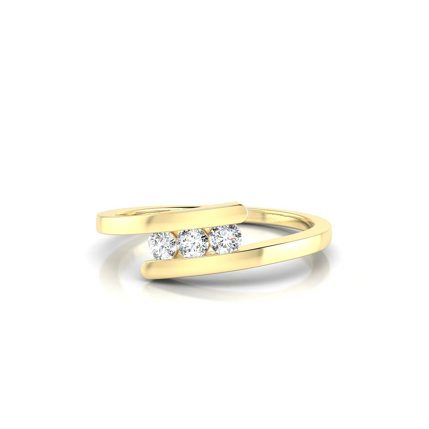 Flow | 18k Yellow Gold 2.5 mm Round Diamond Ring