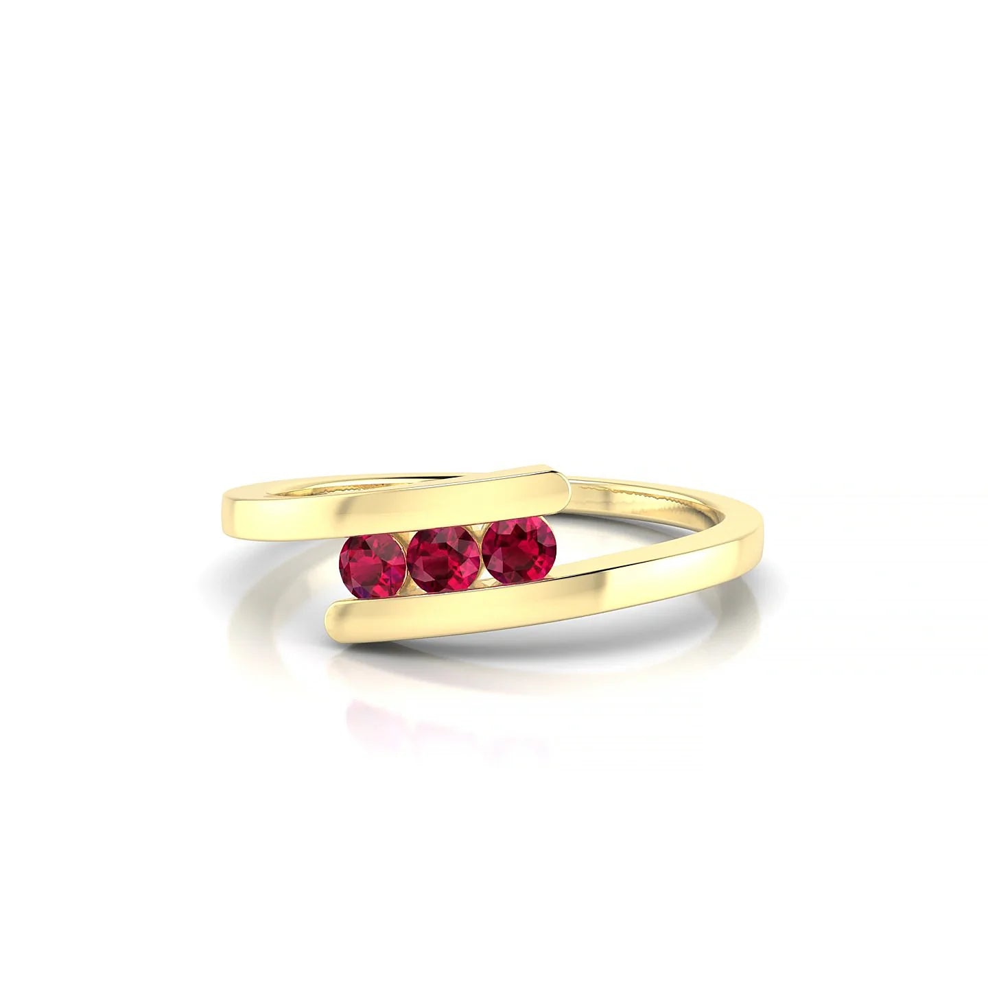 Flow | 18k Yellow Gold 2.5 mm Round Ruby Ring