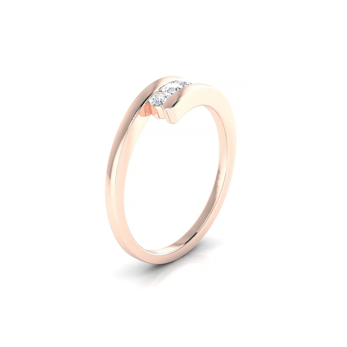 Flow | 18k Rose Gold 2.5 mm Round Diamond Ring
