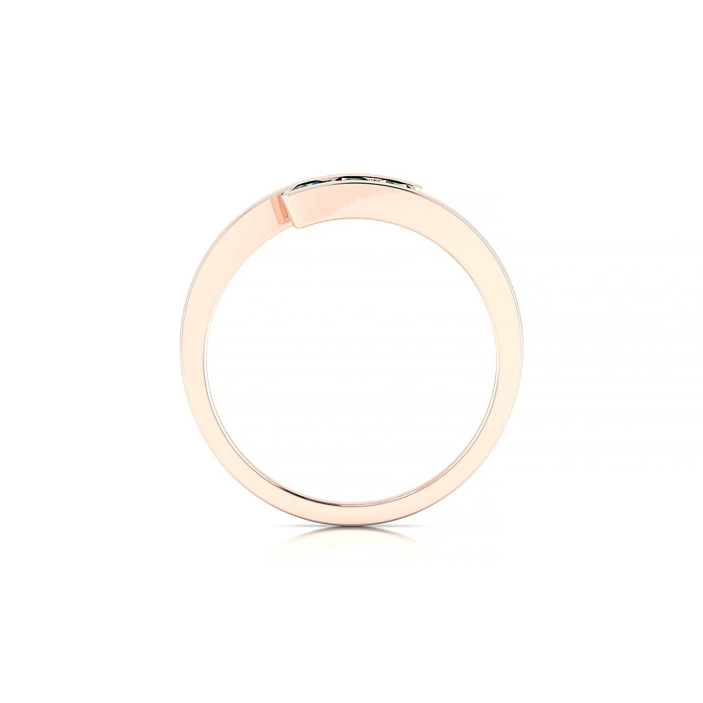 Flow | 18k Rose Gold 2.5 mm Round Emerald Ring