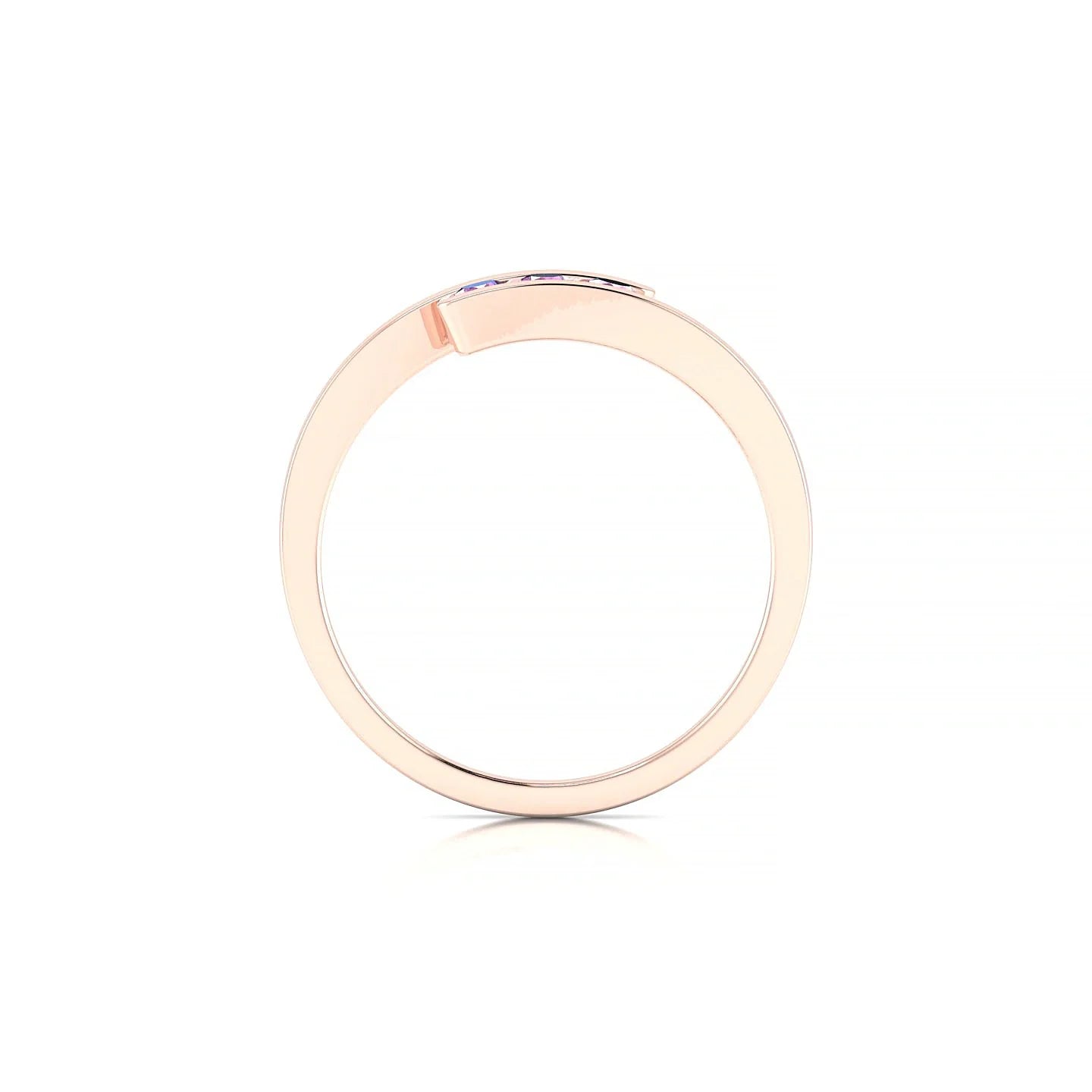 Flow | 18k Rose Gold 2.5 mm Round Pink Sapphire Ring