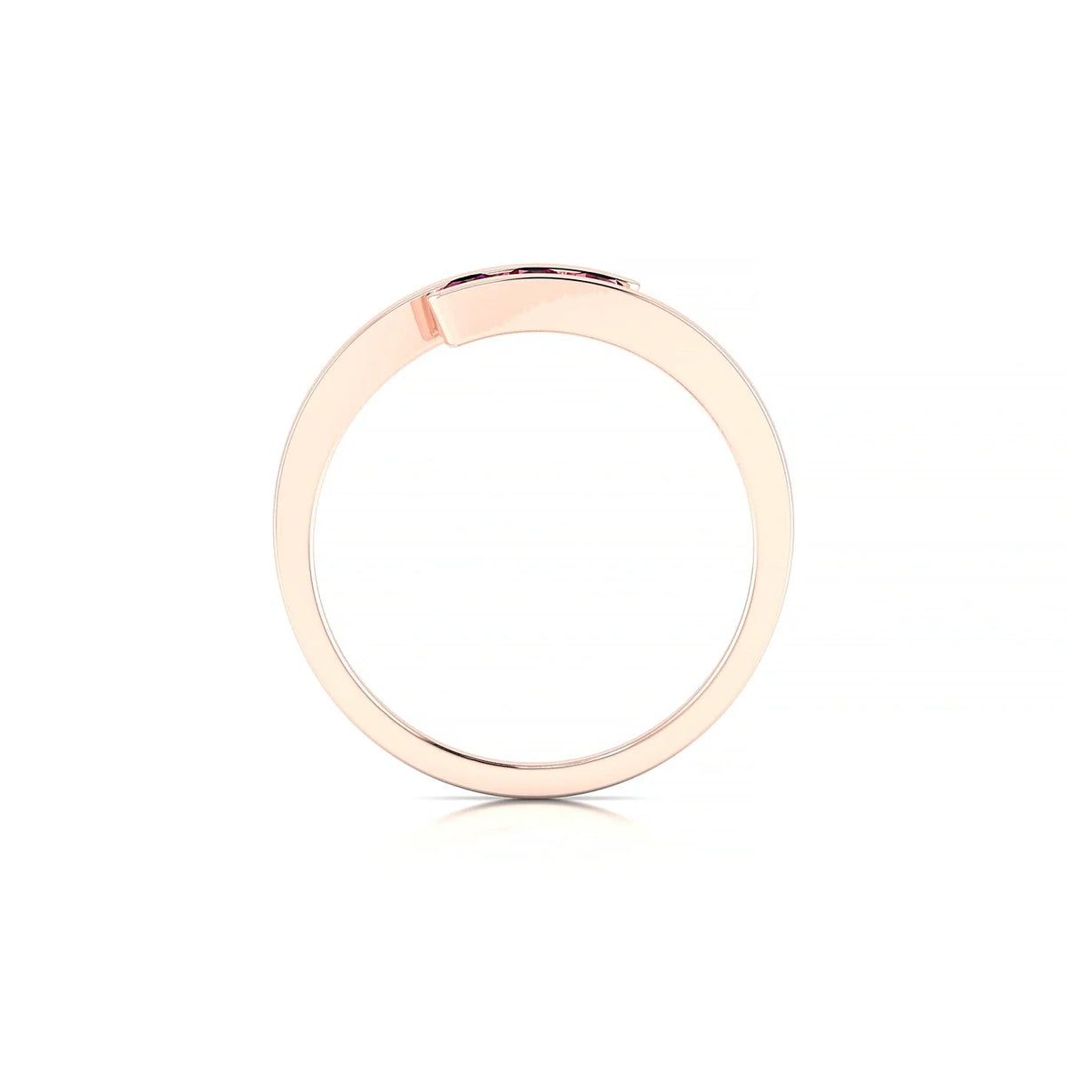 Flow | 18k Rose Gold 2.5 mm Round Ruby Ring