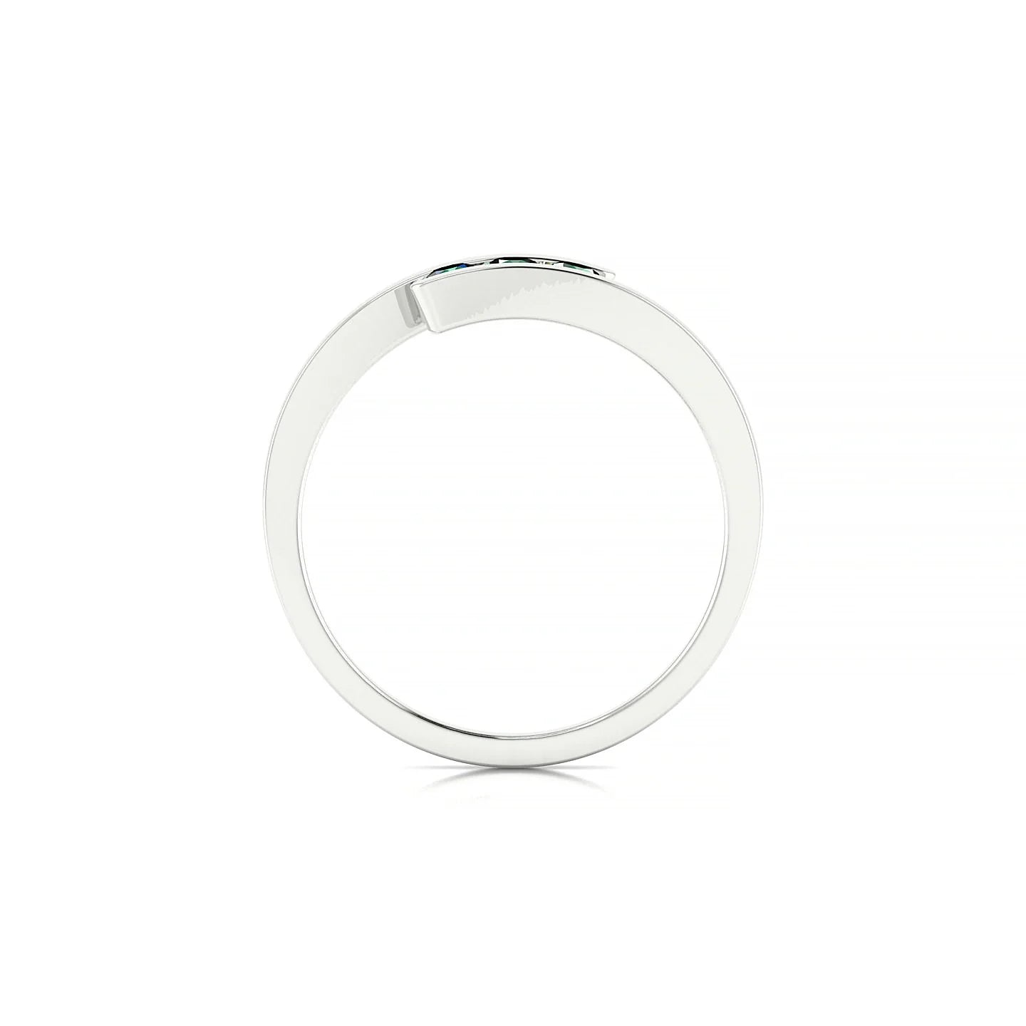Flow | 18k White Gold 2.5 mm Round Emerald Ring