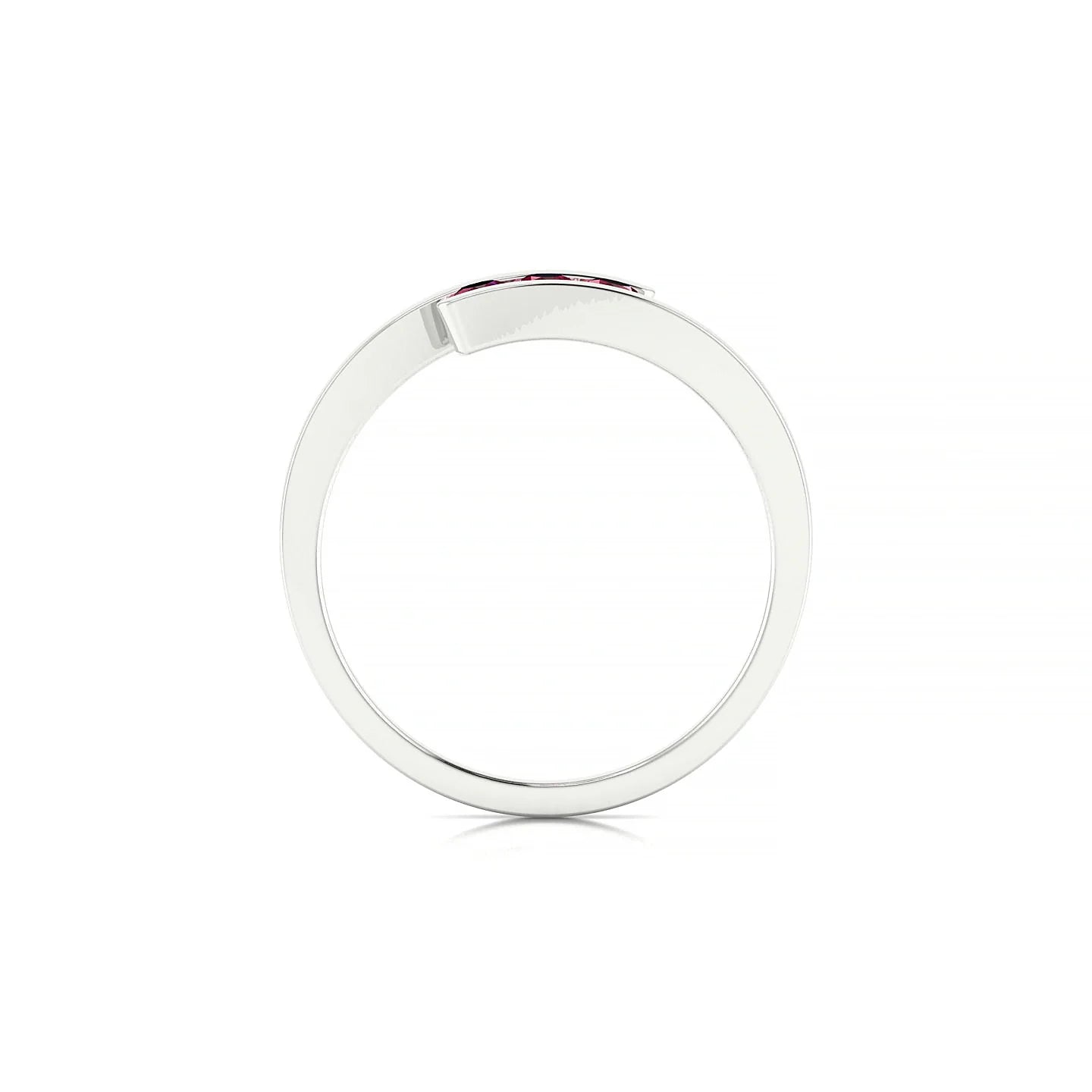 Flow | 18k White Gold 2.5 mm Round Ruby Ring