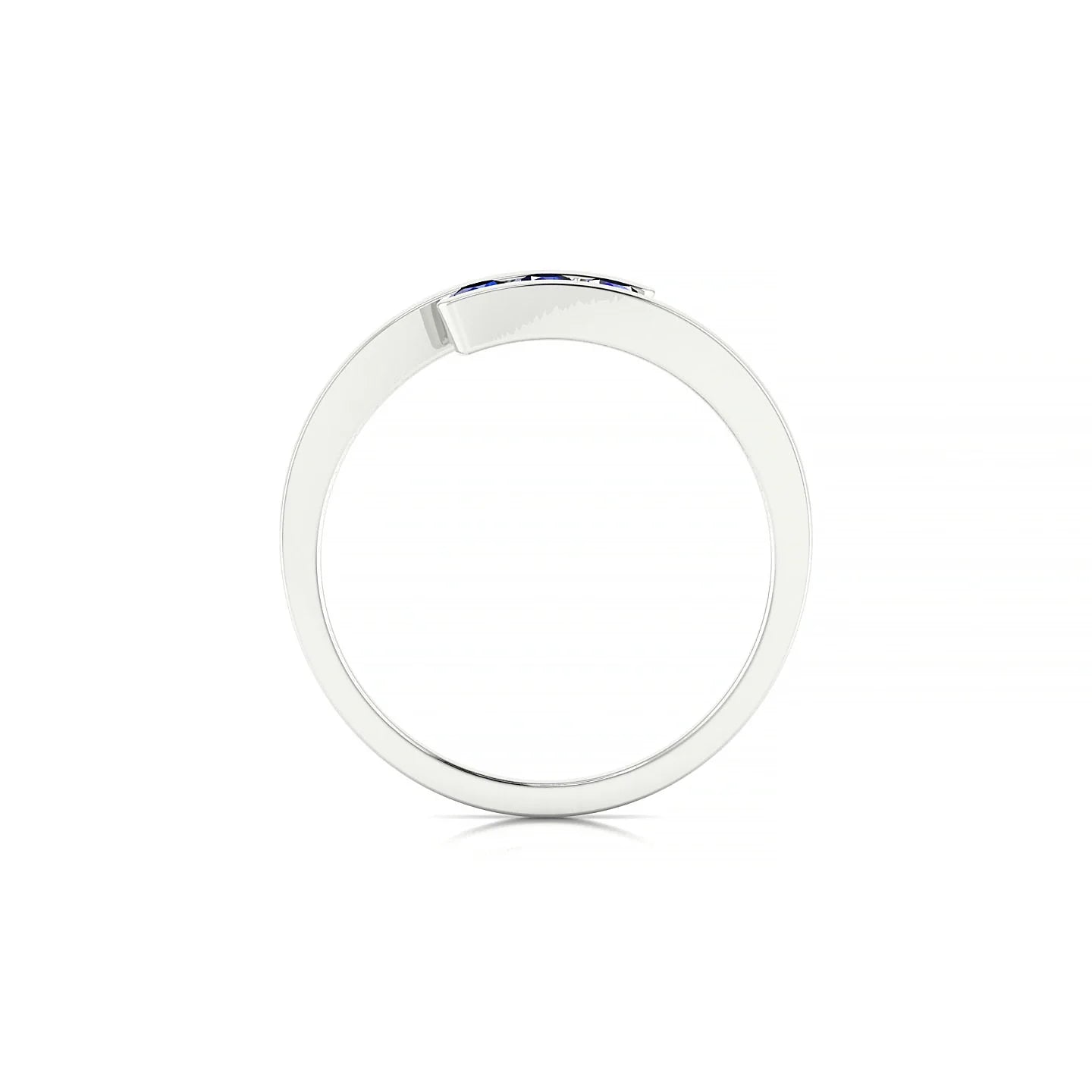 Flow | 18k White Gold 2.5 mm Round Sapphire Ring