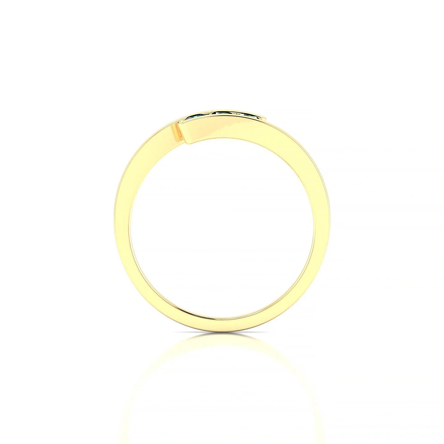 Flow | 18k Yellow Gold 2.5 mm Round Emerald Ring